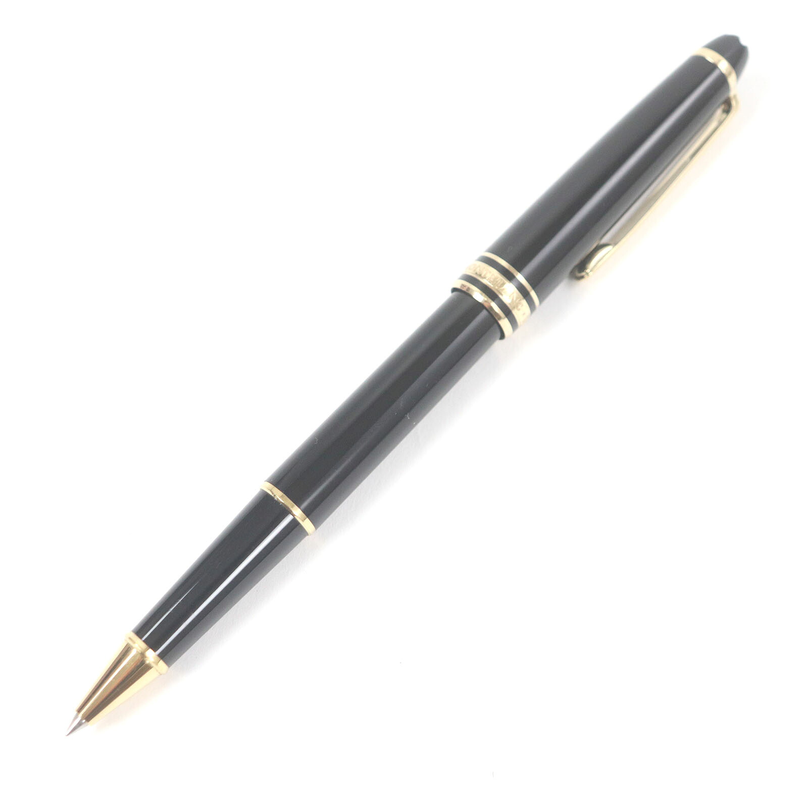 良品□MONTBLANC モンブラン マイスターシュテュック クラシック キャップ式 ボールペン ブラック ゴールド ドイツ製 メンズ 筆記確認済み【中古】