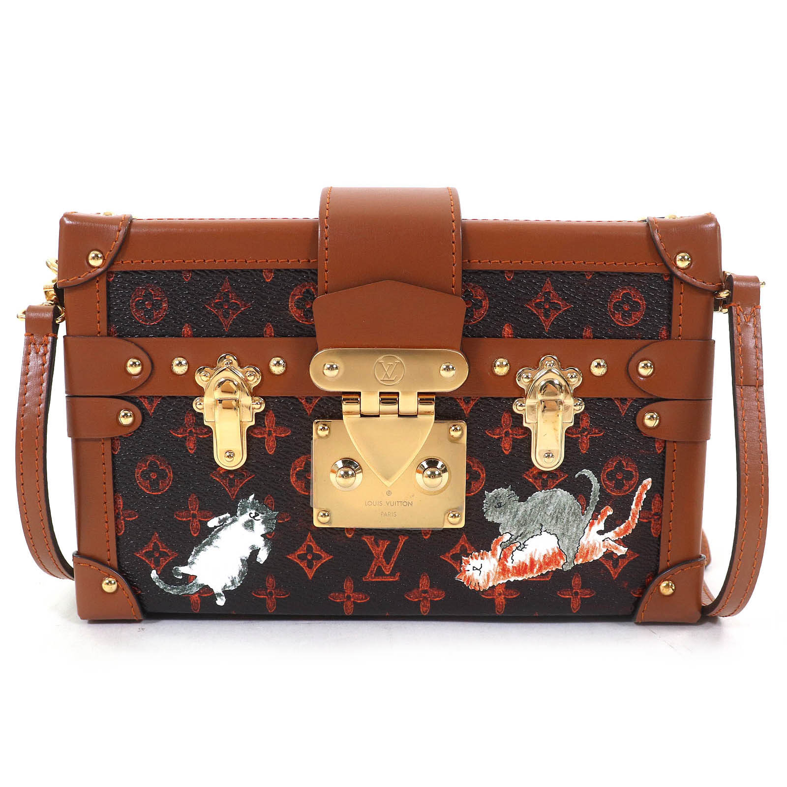 未使用品△LOUIS VUITTON ルイヴィトン M44407 プティット・マル トランスフォームド キャットグラム ミニトランク ショルダーバッグ ブラウン 保存袋付き フランス製 レディース【中古】｜衣類＆ブランドリサイクル GREEN