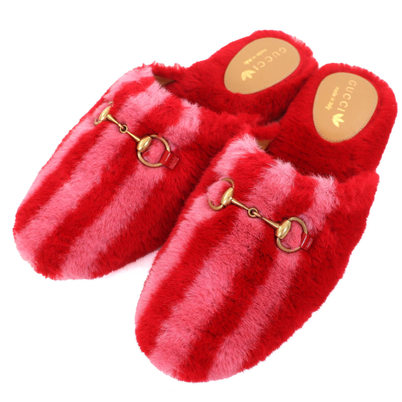 楽天市場】【グッチ】Gucci アディダス ホースビット ファー スリッパ