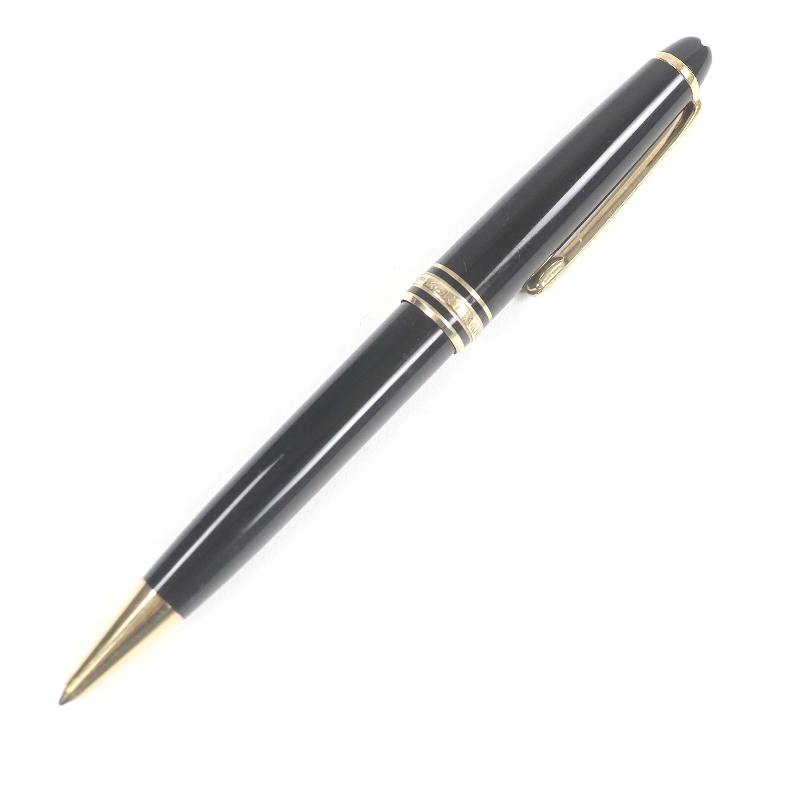 良品□MONTBLANC モンブラン マイスターシュテュック クラシック ツイスト式 ボールペン ブラック ゴールド ドイツ製 メンズ 筆記確認済み【中古】