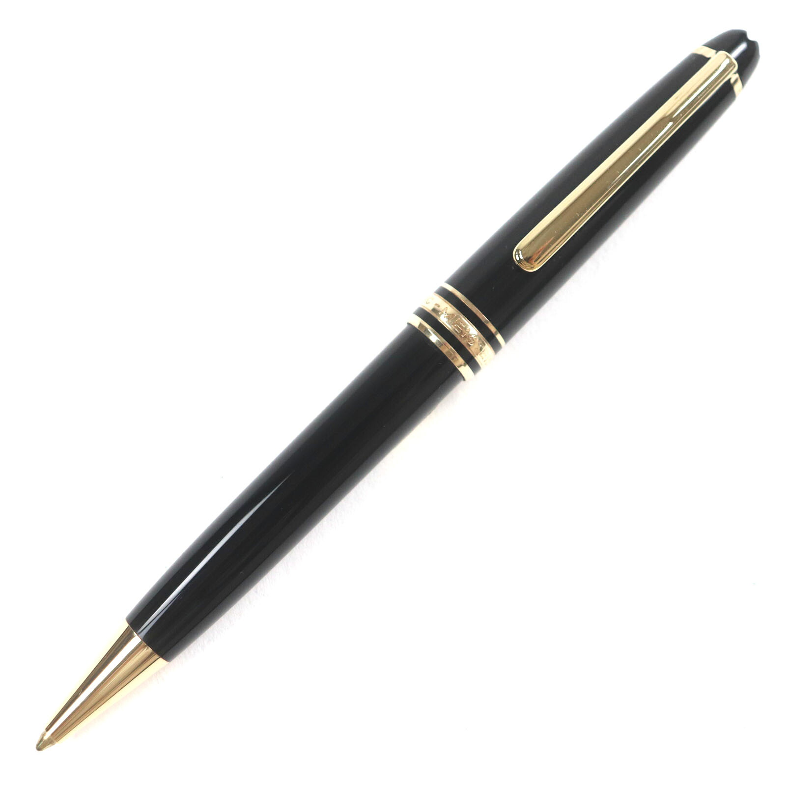 極美品▼MONTBLANC モンブラン マイスターシュテュック クラシック ホワイトスター ツイスト式 ボールペン ブラック ゴールド ケース付き ドイツ製 メンズ【中古】