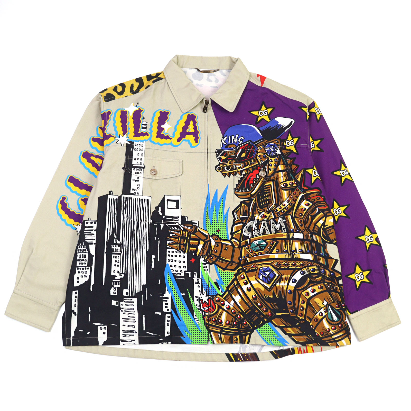 美品　ドルチェ＆ガッバーナ　ジャケット　ブルゾン　ロゴ　ジップ　ホワイト　XL DOLCE&GABBANA - 美品 ドルチェ&ガッバーナ DOLCE&GABBANA