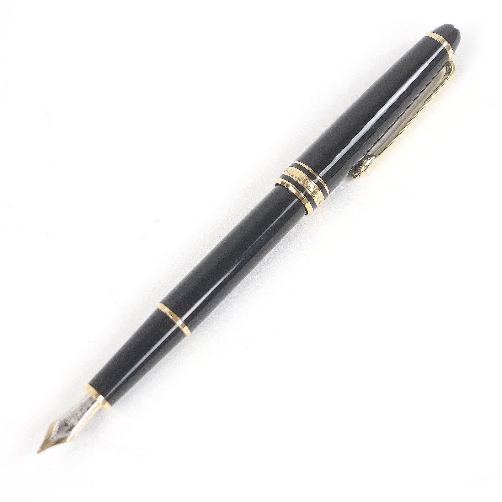 良品□MONTBLANC モンブラン マイスターシュテュック 白いことはやりっ子 書き込み先14K Fニブ 旗がしら式 筆 黒いこと ゴールド ＦＲＧ製 メンズ【中古】