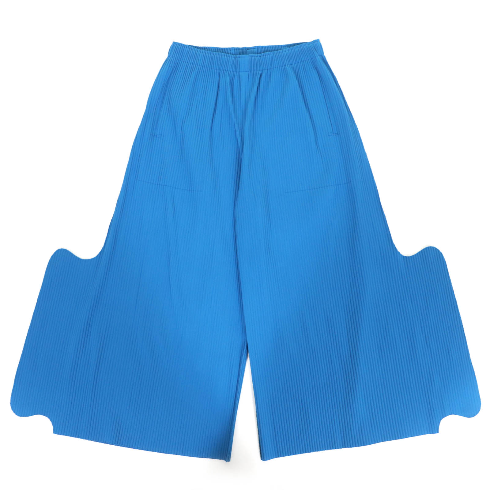 me by Issey Miyake イッセイミヤケ　ブルーネイビーパンツM イッセイミヤケ ミーISSEY MIYAKE me ポリプリーツパンツ