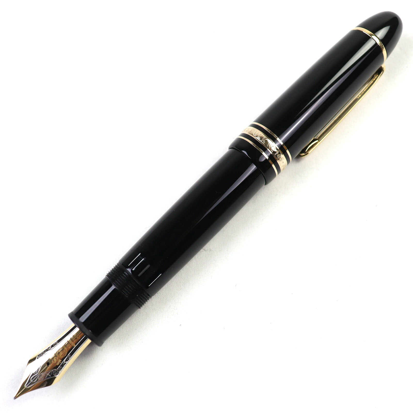 美品○MONTBLANC モンブラン マイスターシュテュック 149 18K 白いことはやりっ子 ロゴタイプ目じるし 筆 黒いこと ゴールド ＦＲＧ製【中古】