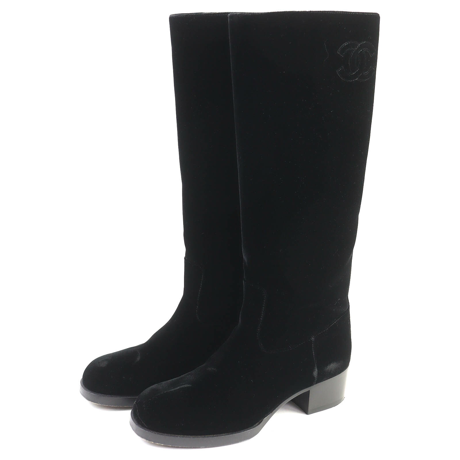 シャネル　ロングブーツ　ブーツ　ヴィンテージ　ツイード　35 小さめサイズ CHANEL ロングブーツ HIGH BOOTS G35006 #35.5 22.5cm ココ