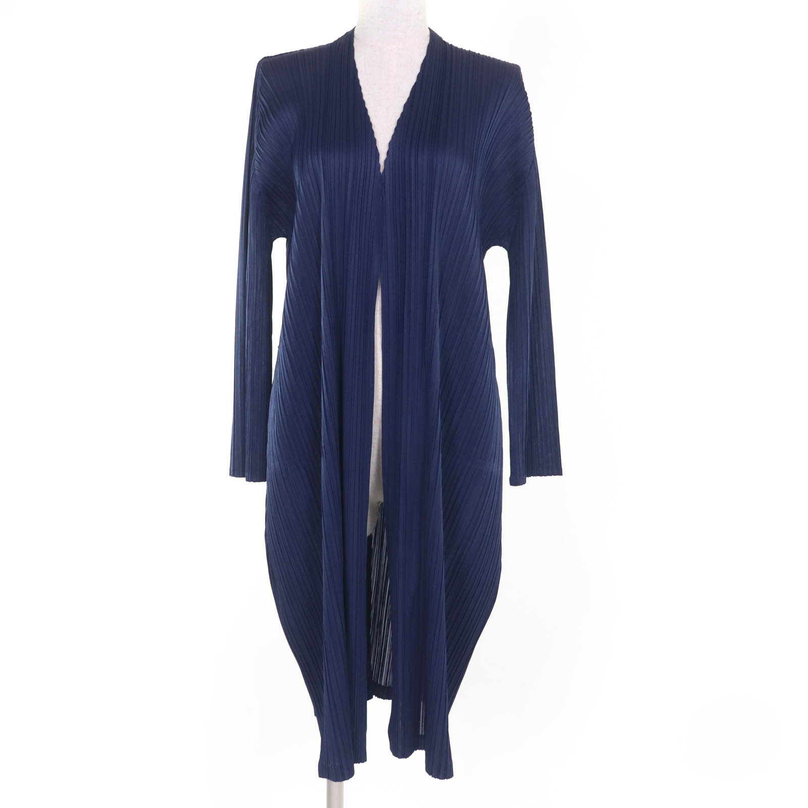 PLEATS PLEASE ISSEY MIYAKE 長袖カーディガン ネイビー