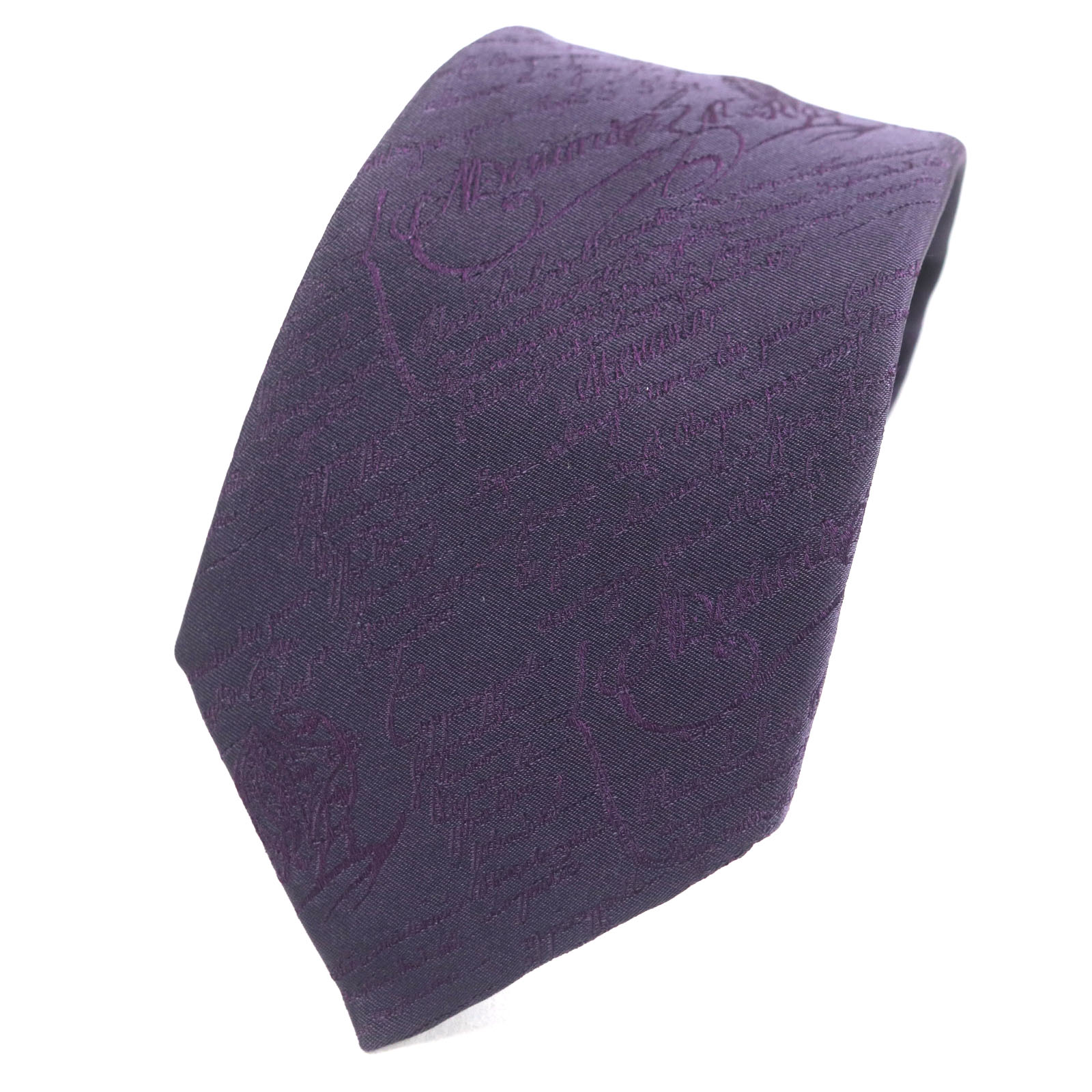 新品　付属品完備 Berluti カリグラフィ ネクタイシルク ネイビー ベルルッティ ネクタイ メンズ カリグラフィ ビジネス シルク ネイビー