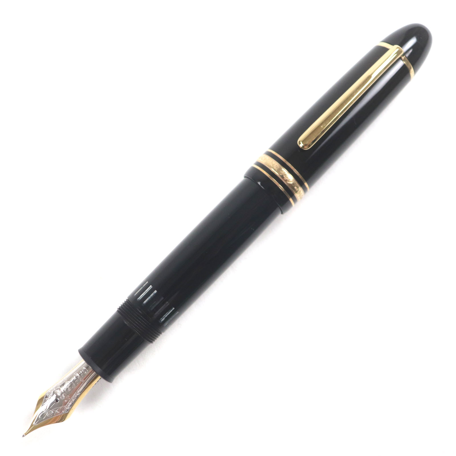 極美品▼MONTBLANC モンブラン マイスターシュテュック 149 書き込み先18K Fニブ 白いことはやりっ児 筆 黒いこと ゴールド ＦＲＧ製 メンズ【中古】