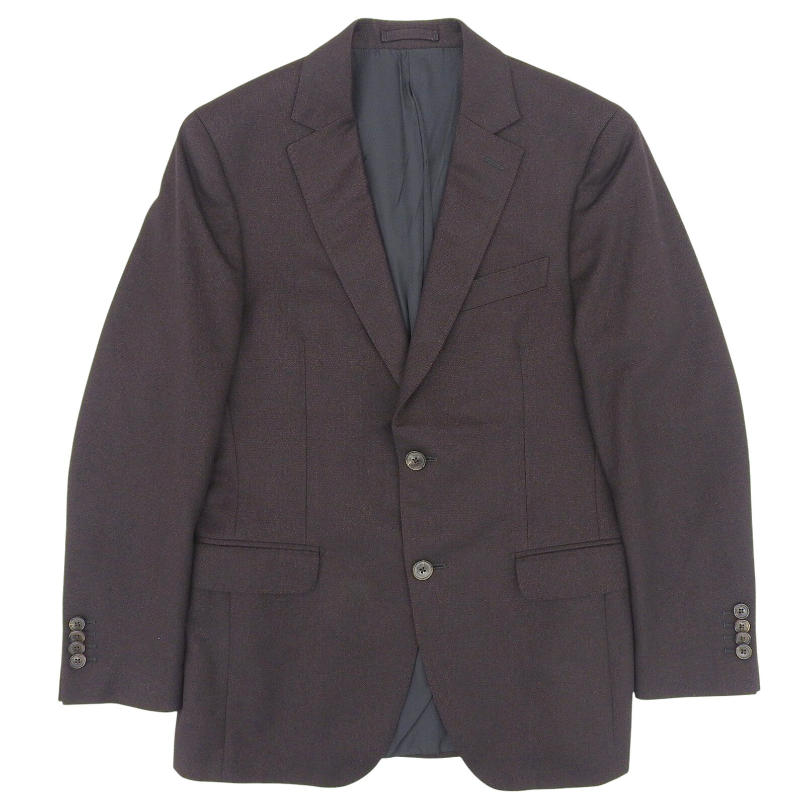 極美品▲Salvatore Ferragamo サルヴァトーレフェラガモ カシミヤ シルク混 シングル テーラードジャケット ブラウン 46 イタリア製 正規品 メンズ【中古】