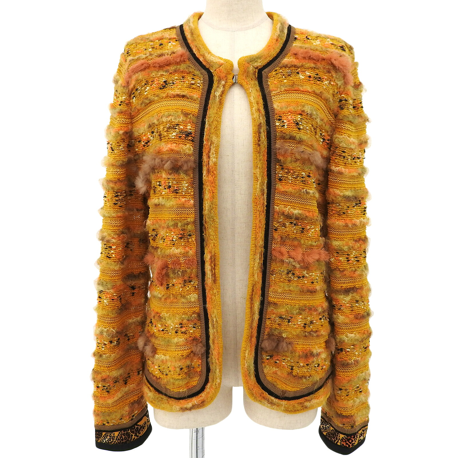 美品▲LEONARD FASHION レオナール ファッション 0347762 ミンク使い 長袖 カーディガン オレンジ L 日本製 正規品 レディース【中古】｜衣類＆ブランドリサイクル GREEN