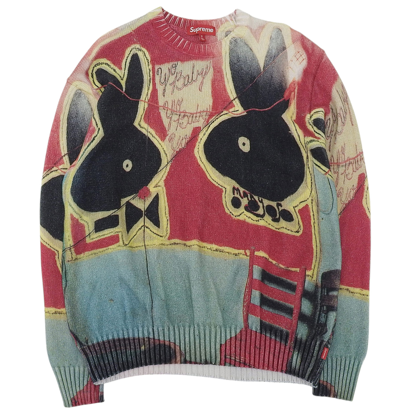 極美品▲Supreme シュプリーム 24SS Yo Baby Sweater ヨー もの言う花 綿織物100％ 編み物 スウェーター マルチ M メンズ【中古】