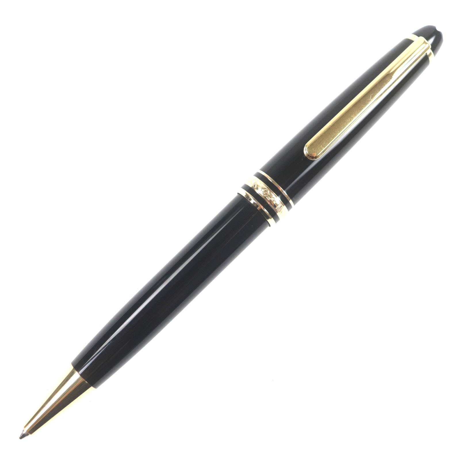 良品▼MONTBLANC モンブラン マイスターシュテュック ホワイトスター ツイスト式 ボールペン ブラック ゴールド ドイツ製 メンズ 筆記確認済み【中古】 16,060円