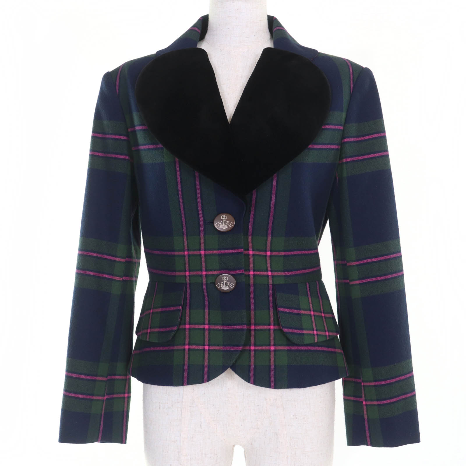 Vivienne Westwood ネイビー チェック起毛ジャケット Vivienne Westwood - ヴィヴィアンウエストウッド ジャケット