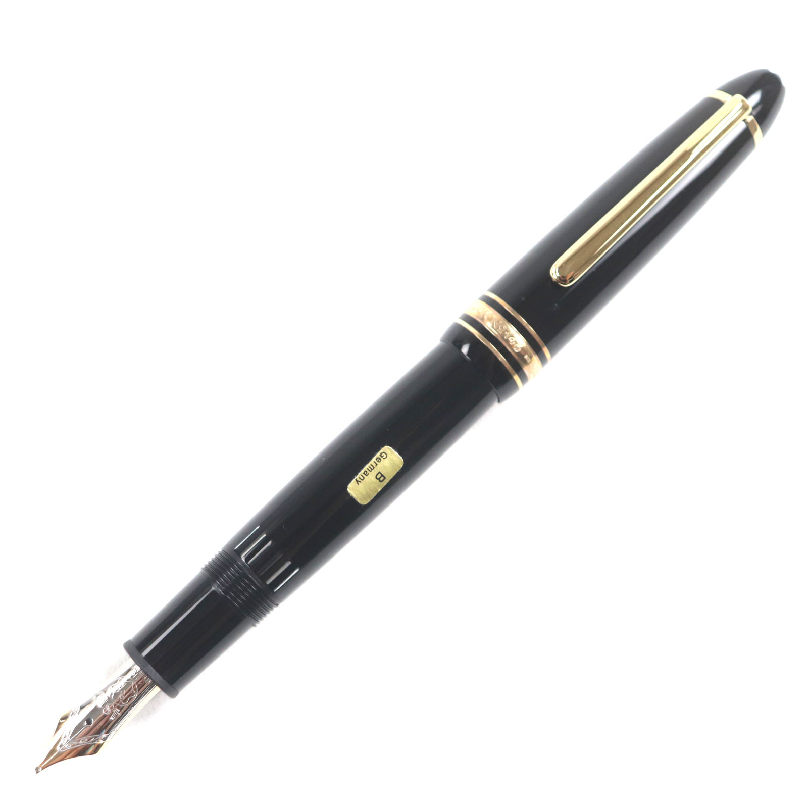 極美品▼MONTBLANC モンブラン マイスターシュテュック 146 14K Bニブ ホワイトスター 万年筆 ブラック ゴールド ケース付き ドイツ製 メンズ【中古】 35,750円