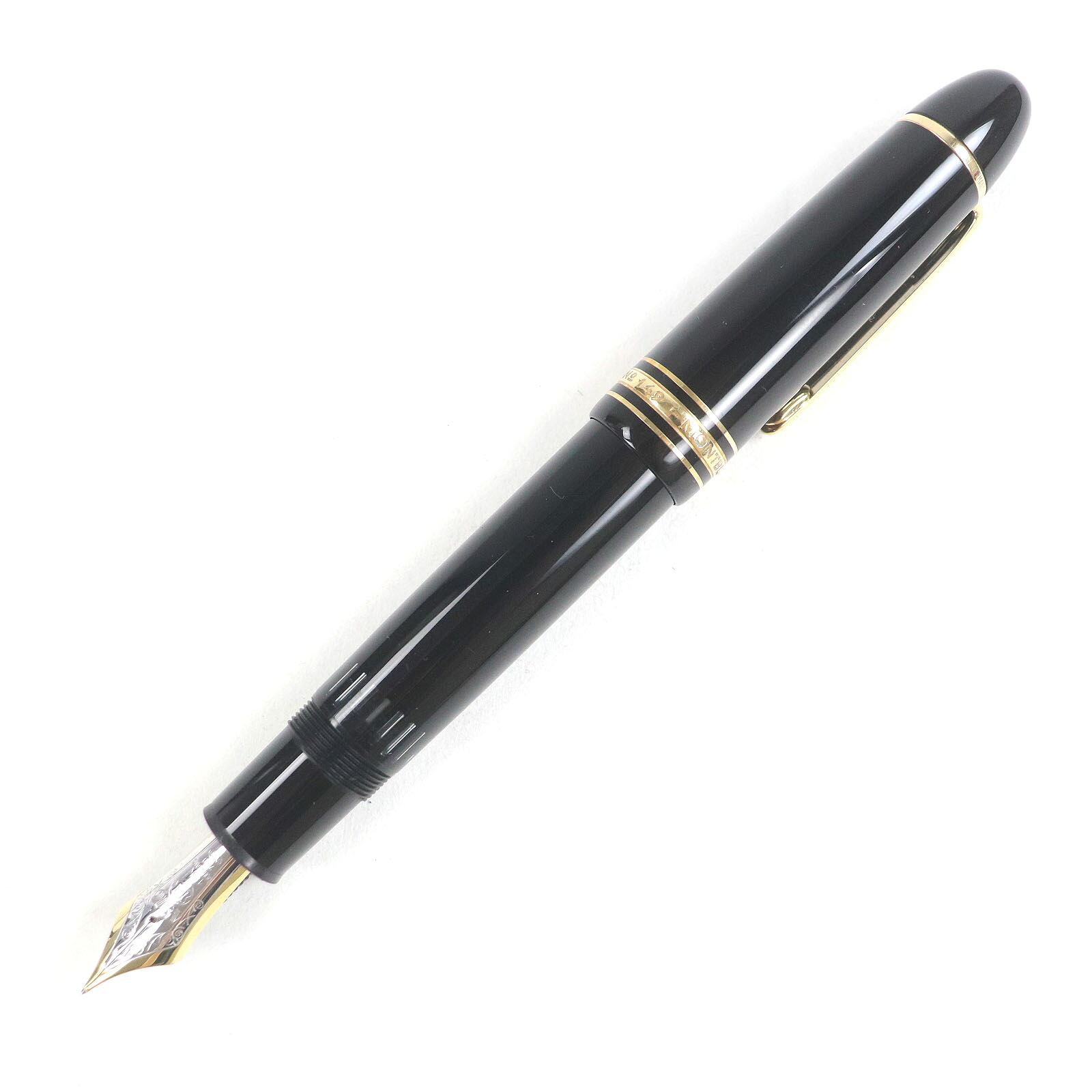 美品□MONTBLANC モンブラン マイスターシュテュック 149 書きもの先18K Fニブ 旗がしら式 筆 黒いこと ゴールド 西ドイツ製 メンズ【中古】
