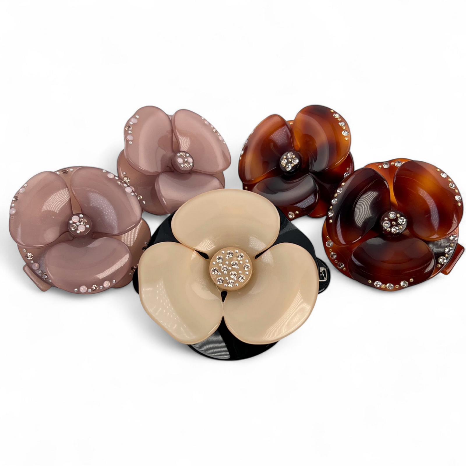 美品▲ALEXANDRE DE PARIS アレクサンドル ドゥ パリ 3個セット バレッタ マルチカラー 保存袋付き フランス製 重量100g レディース【中古】