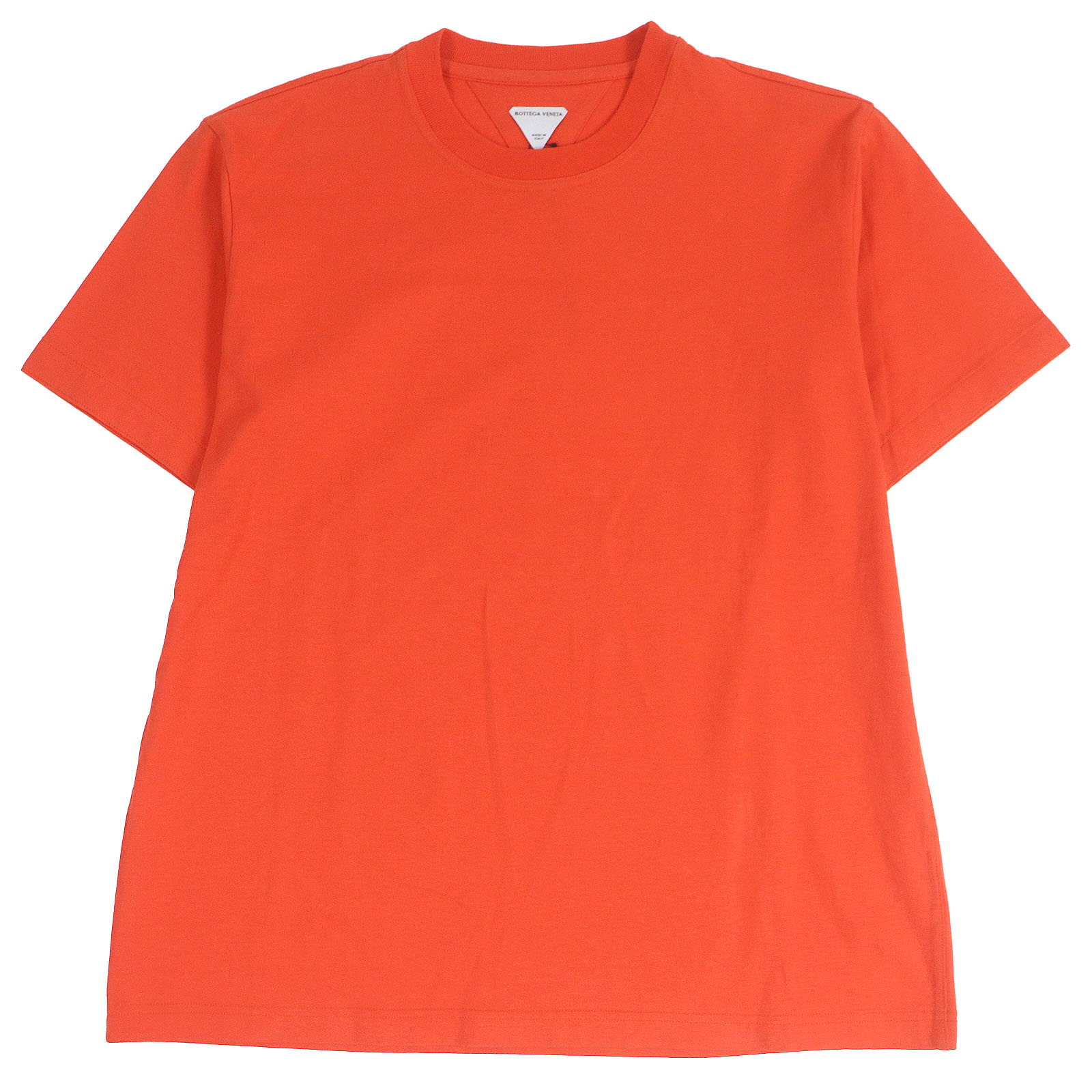 未使用品□BOTTEGAVENETA ボッテガヴェネタ 2022年製 744965 クルーネック ショートスリーブ 半袖Ｔシャツ オレンジ XS イタリア製 正規品 メンズ【中古】