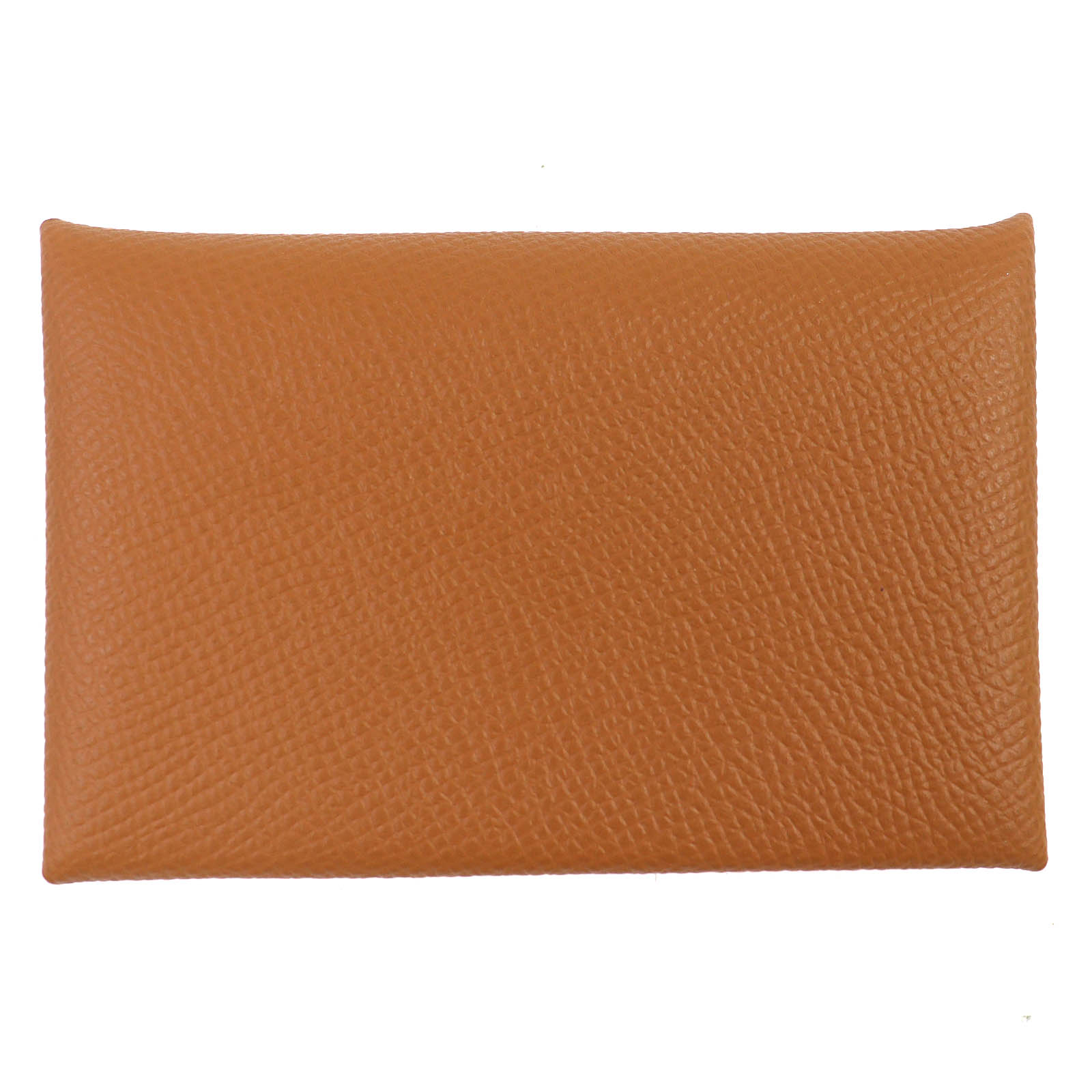 未当て嵌める品△HERMES エルメス カルヴィ ヴォーエプソン ゴールド しろがね色金具 歌留多入れもの 名刺入れ W目じるし 箱付き添い人 フランス共和国製 レディース【中古】 名刺入れ-財布・ケース-バッグ・小物・ブランド雑貨