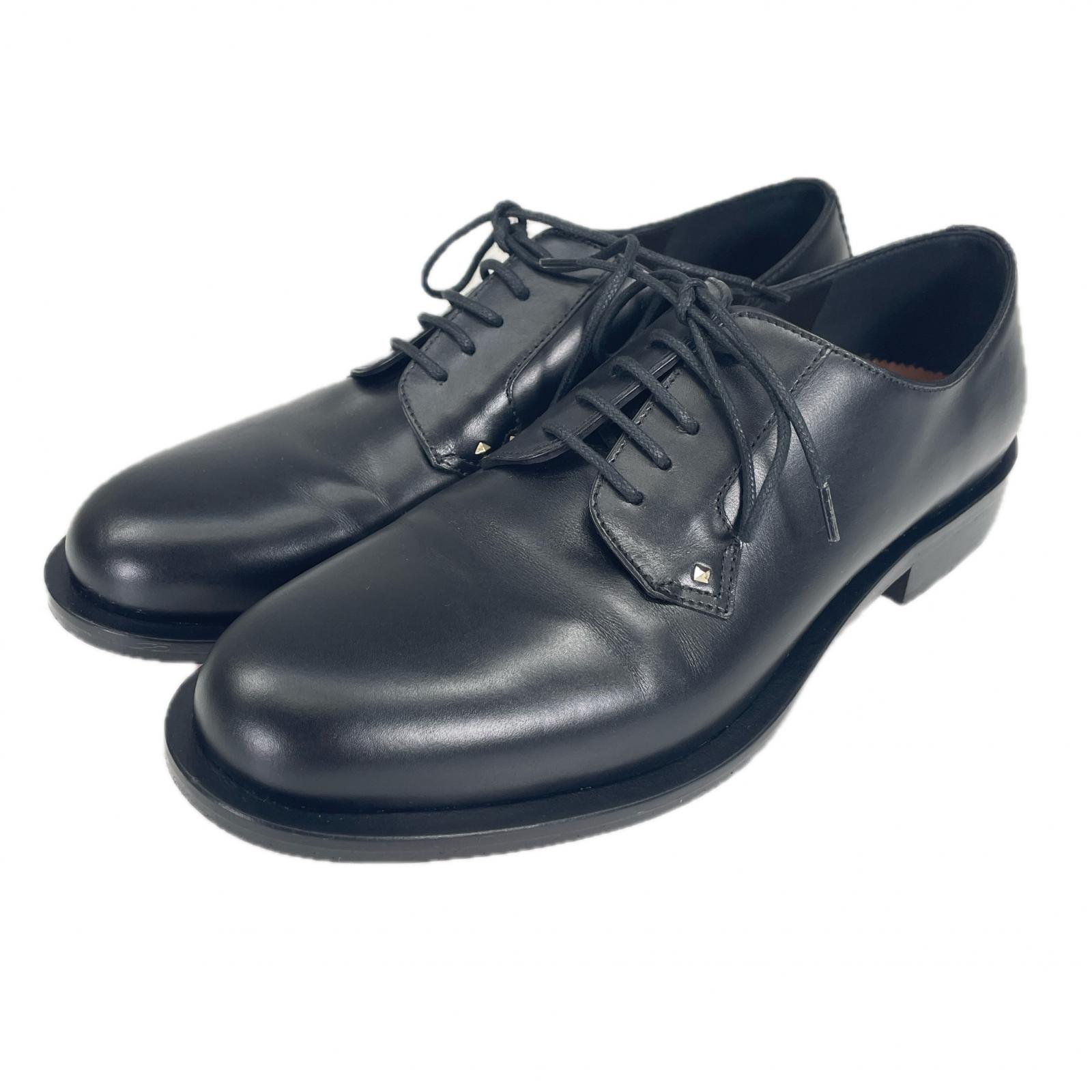美品▲Valentino Garavani ヴァレンティノガラヴァーニ BDJ56RW スタッズ レザーシューズ ブラック 38 保存袋付き イタリア製 レディース【中古】