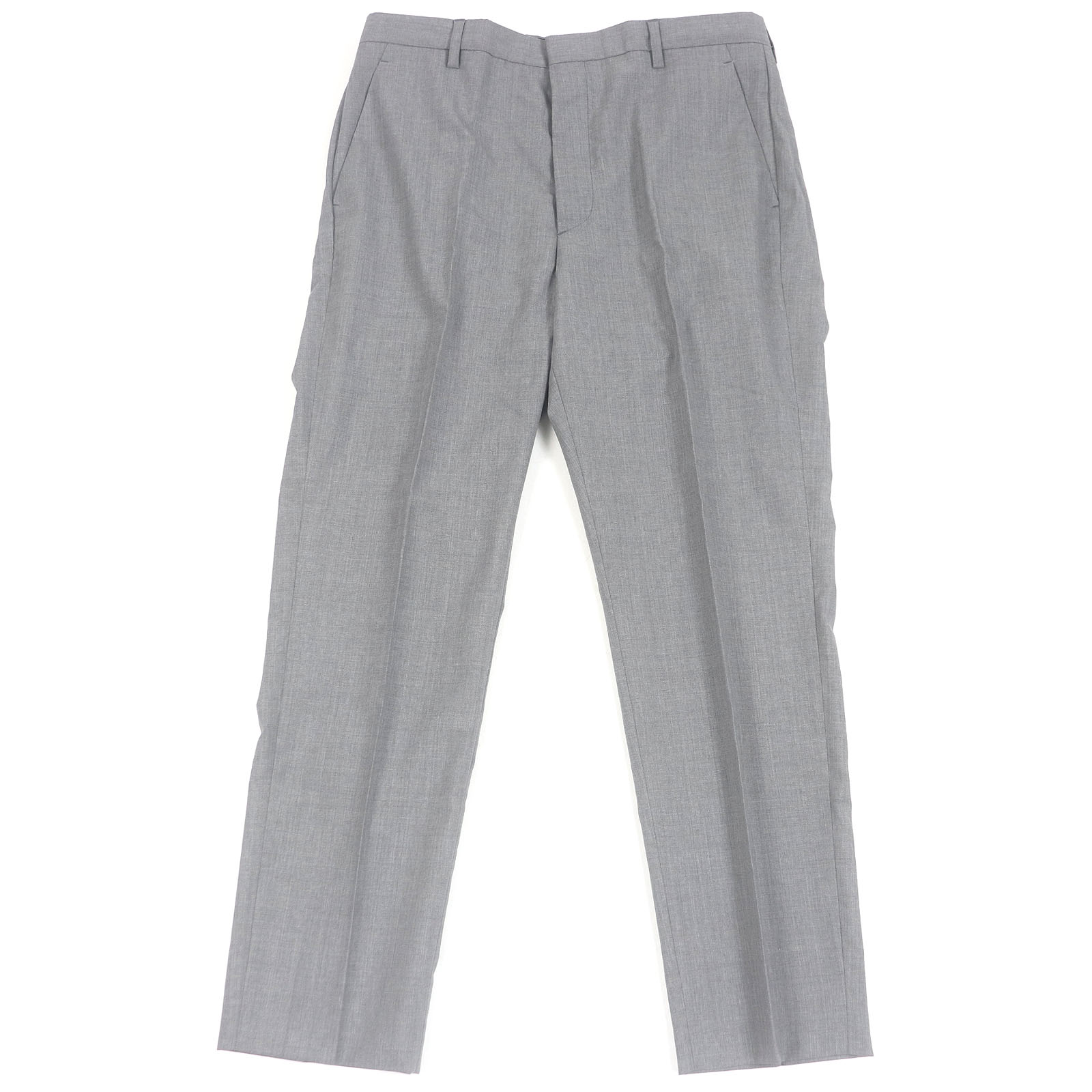 極美品□PRADA プラダ DNA955 バージンウール100 シングル スラックス テーパードパンツ トラウザーズパンツ グレー 48 正規品 メンズ【中古】|衣類&ブランドリサイクル GREEN
