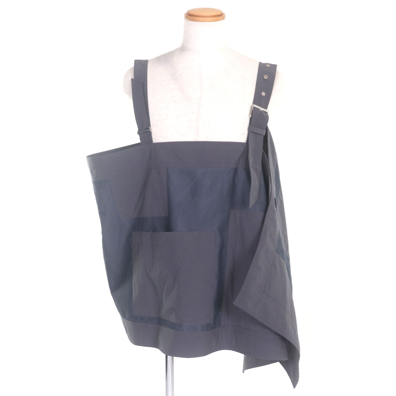 未使用品▼DIOR ディオール オム 23SS 383C655A5771 アシンメトリー メッシュ切替 ベスト グレー シルバー金具 イタリア製 正規品 メンズ【中古】