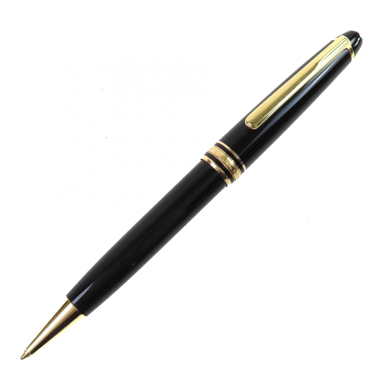 美品△MONTBLANC モンブラン マイスターシュテュック クラシック ー ホワイトスター ツイスト式 ボールペン ブラック ゴールド ドイツ製 メンズ 筆記確認済み【中古】