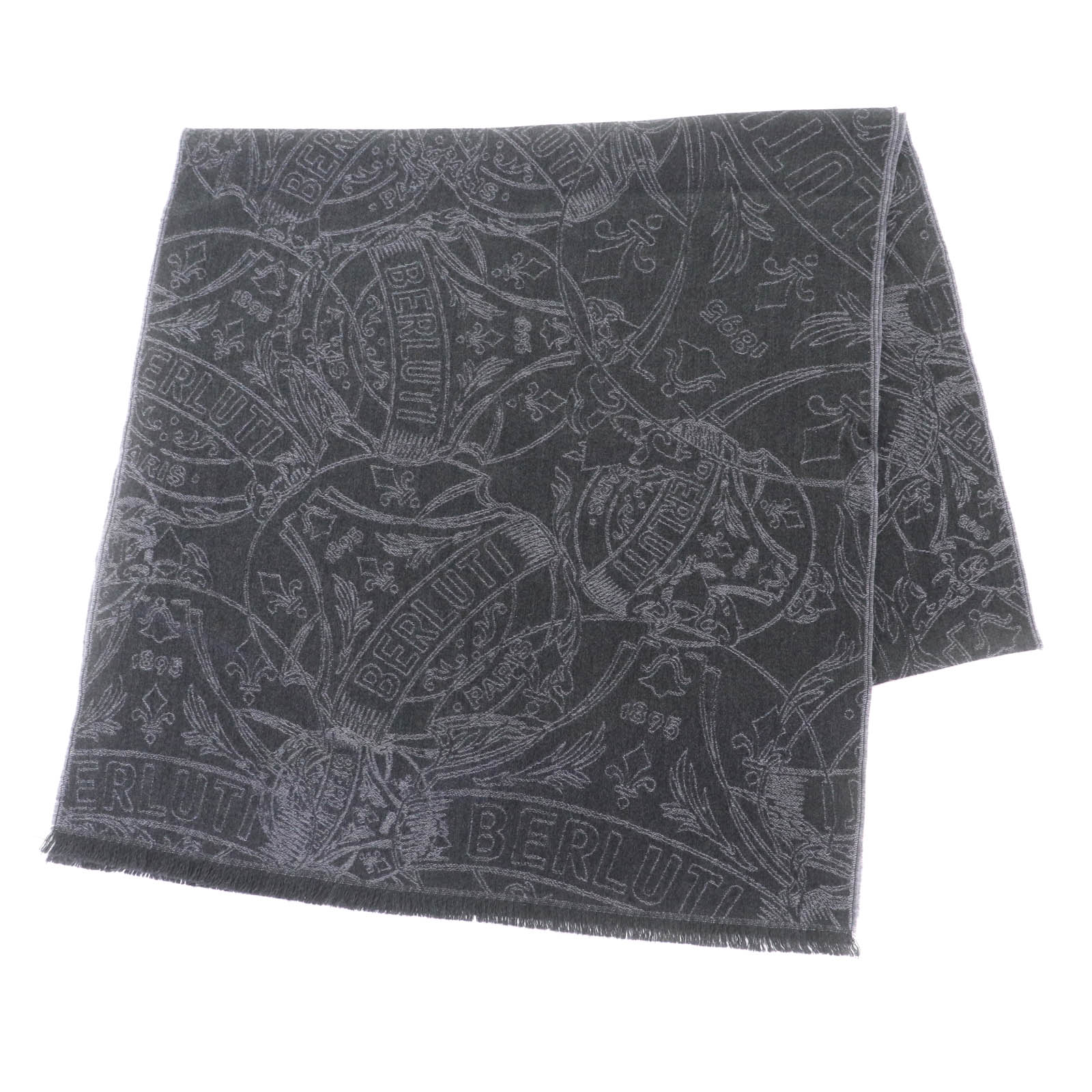 Berluti ベルルッティ マフラー カリグラフィー ウール　フリンジ Berluti ベルルッティ マフラー カリグラフィー ウール フリンジ