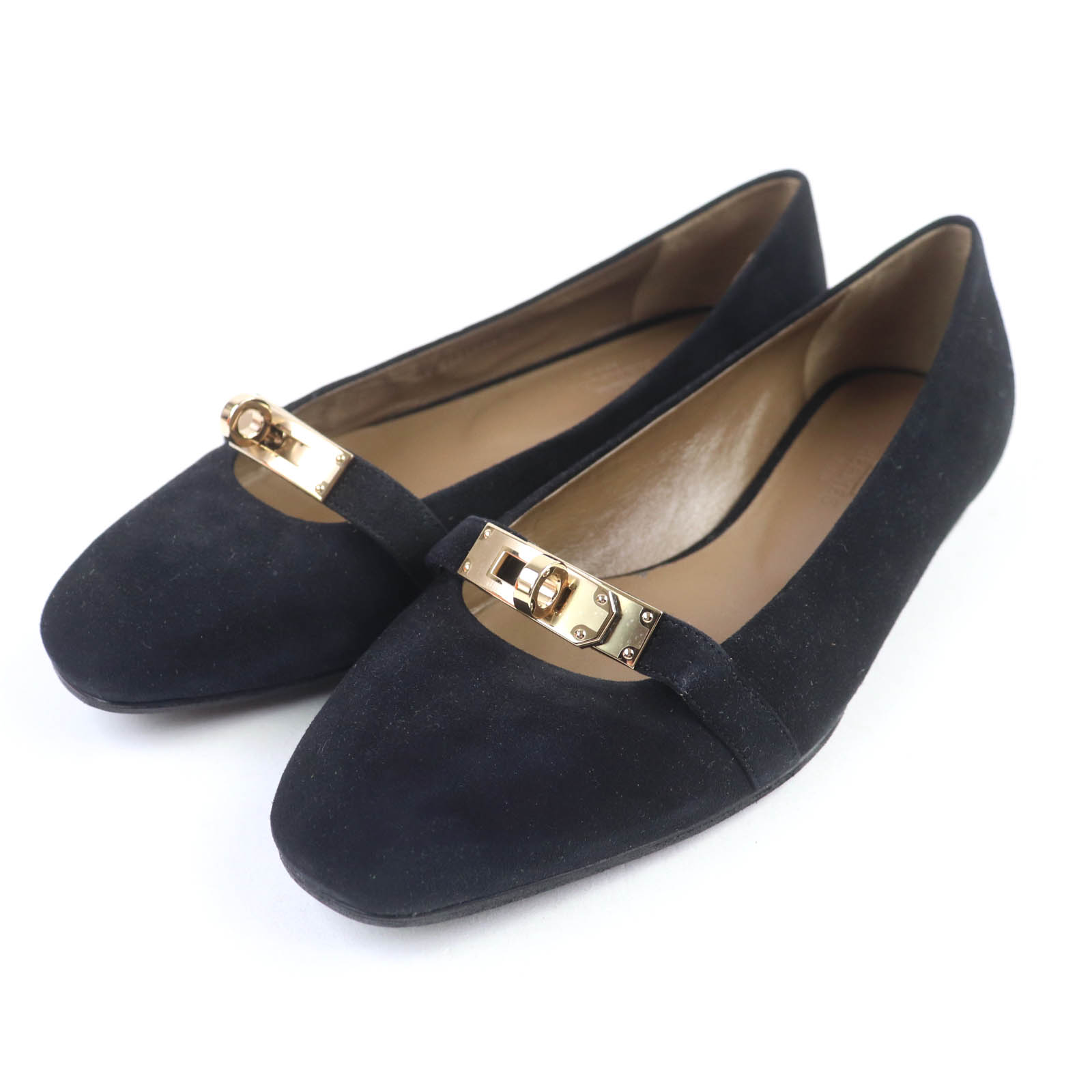 楽天市場】HERMES フラット シューズ ”ビルバオ” ケリーバックル