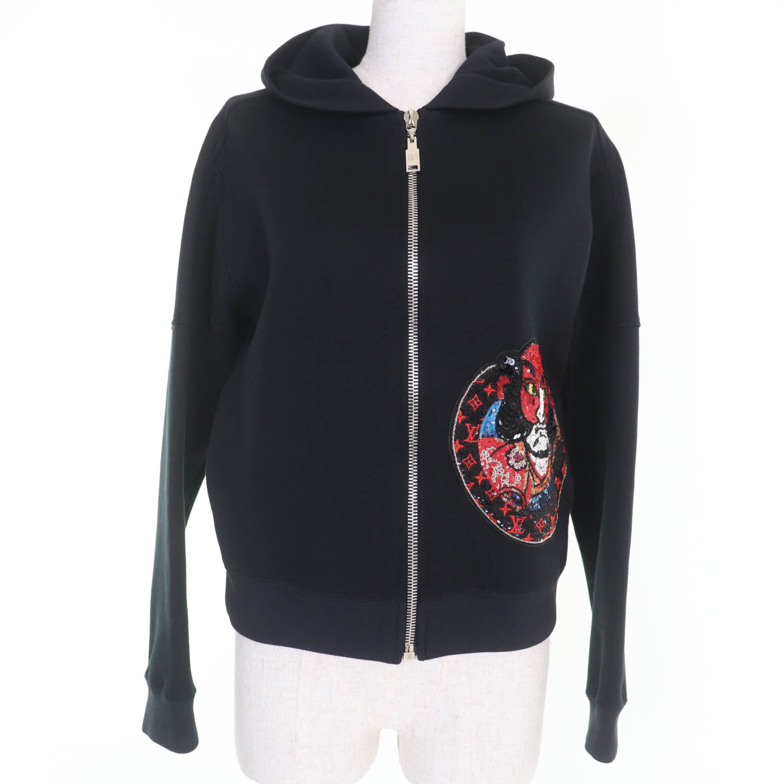 極美品☆LOUIS VUITTON KANSAI YAMAMOTO ルイヴィトン 山本寛斎 カブキ・フーディー フロントZIP 長袖 パーカー ブラック XS イタリア製 レディース【中古】｜衣類＆ブランドリサイクル GREEN