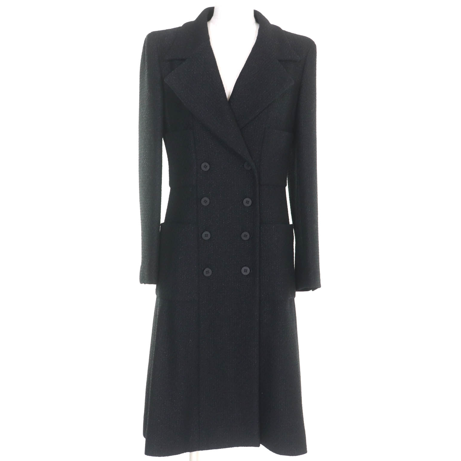 未使用品 シャネル ロングコート ココマーク カメリア コサージュ