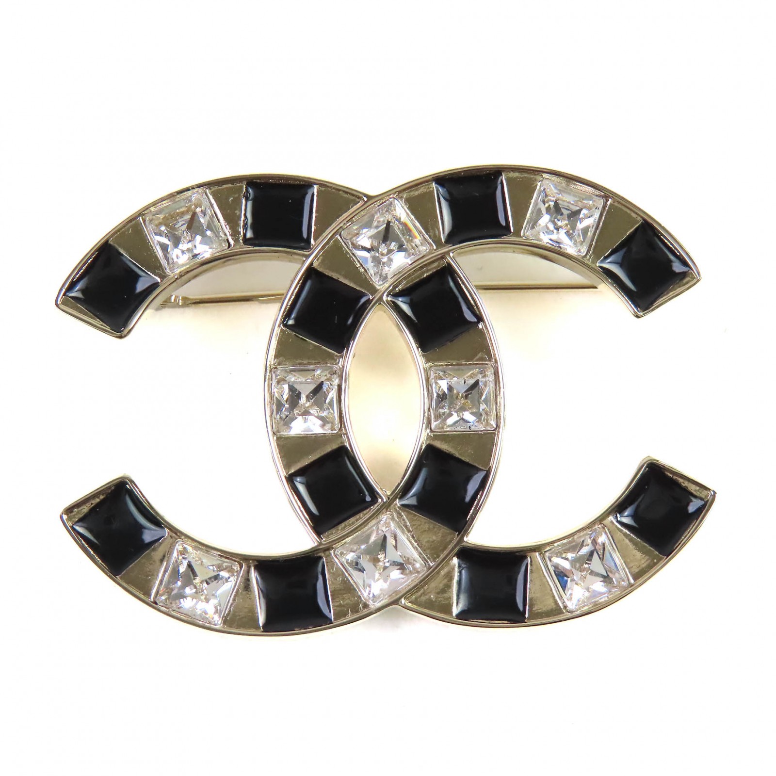 極美品△CHANEL シャネル ABE829 B25C ココマーク CCロゴ ビジュー ブローチ ゴールド ブラック 箱・保存袋付き イタリア製 レディース【中古】