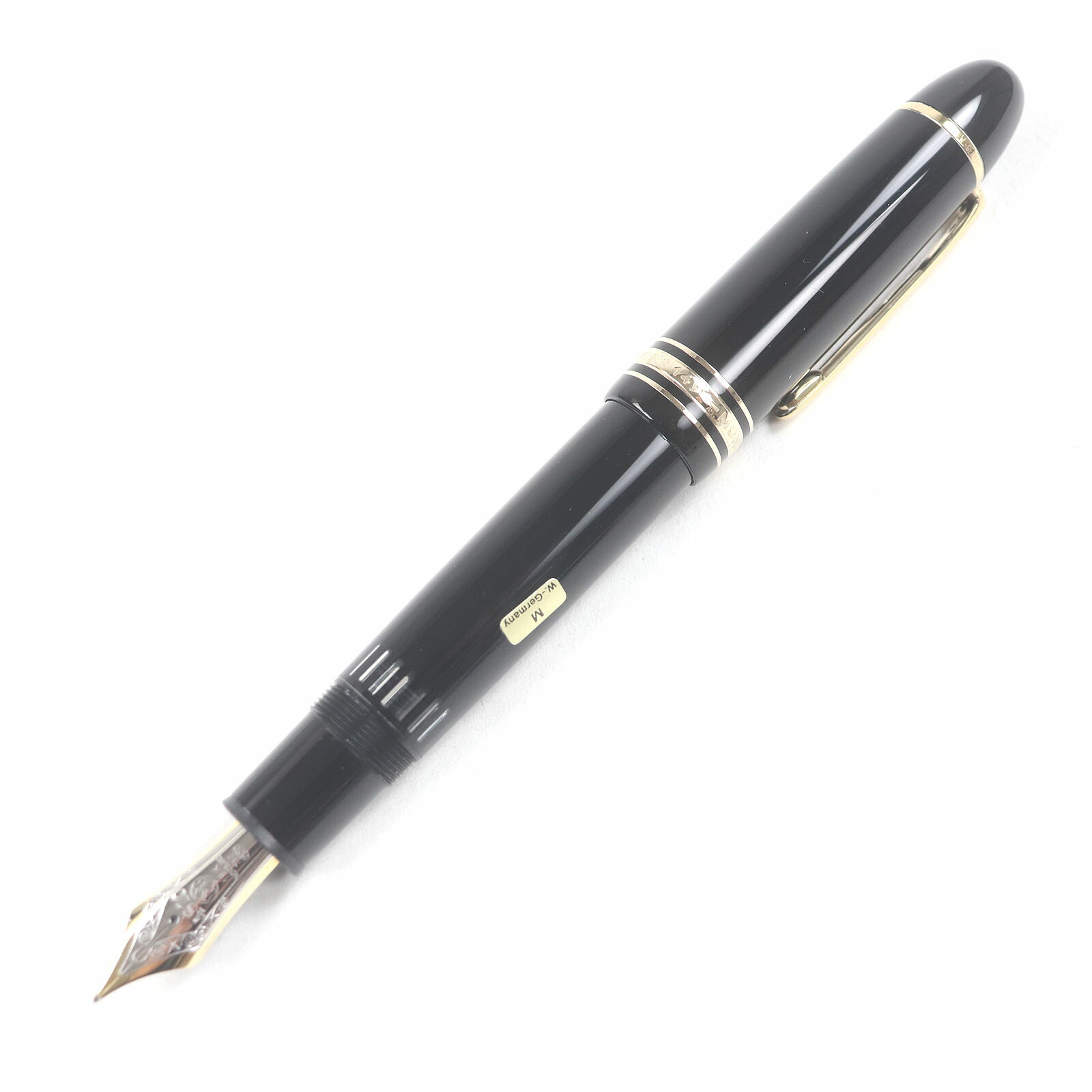 極美品□MONTBLANC モンブラン マイスターシュテュック 149 書き込み先18K Mニブ 旗がしら式 筆 黒いこと ゴールド 箱・容れもの付き添い人 西ドイツ製 メンズ【中古】