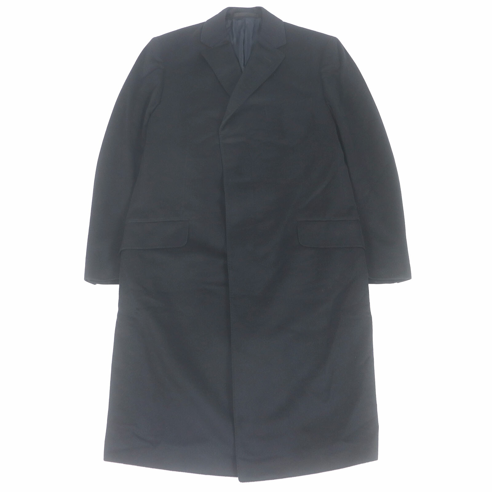 ダンヒル　カシミヤ100%ロングコート 黒 ALFRED DUNHILLダンヒル イタリア製カシミヤ100%チェスター