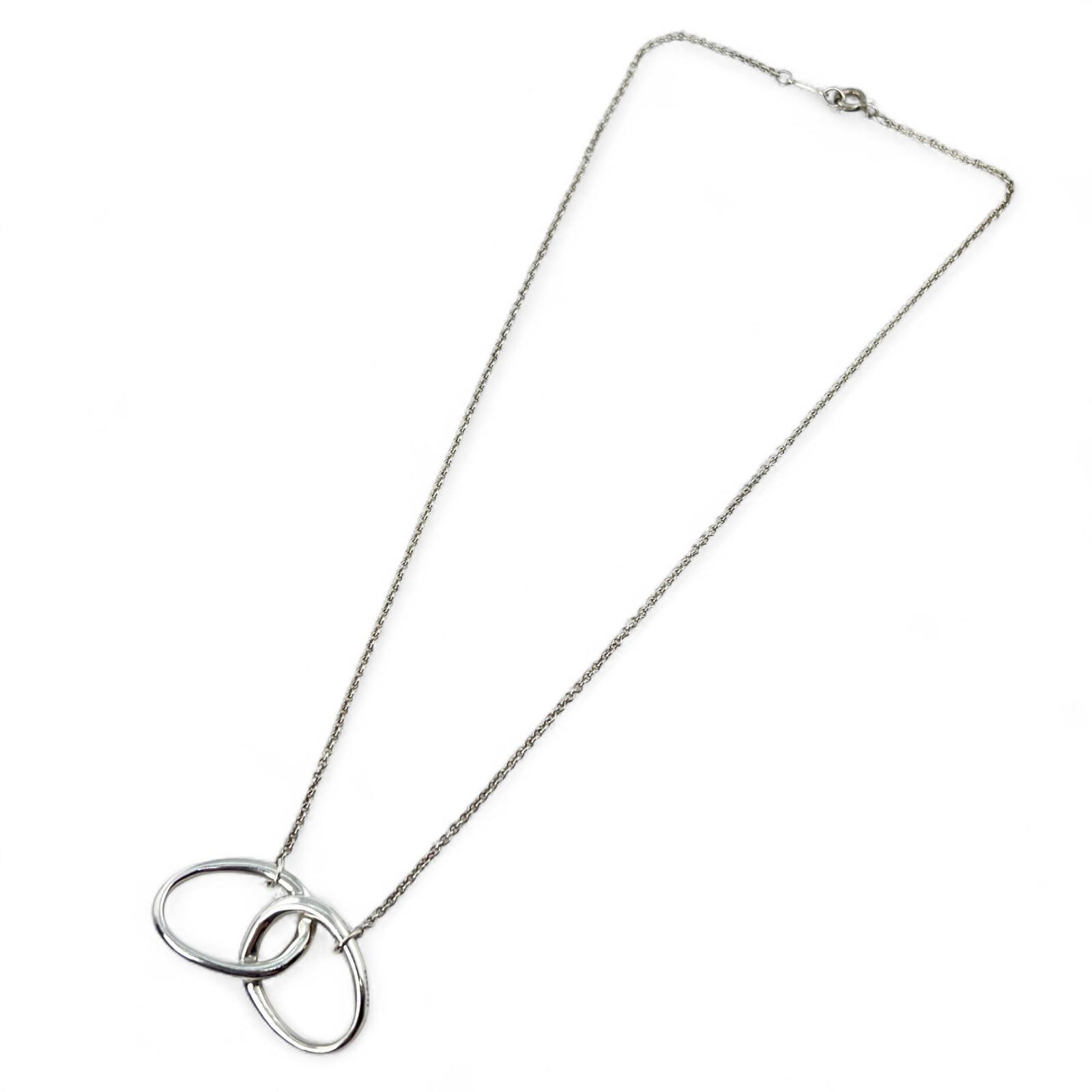 美品▲TIFFANY&Co. ティファニー エルサペレッティ ダブルループ SV925 リング ネックレス ペンダント シルバー レディース【中古】