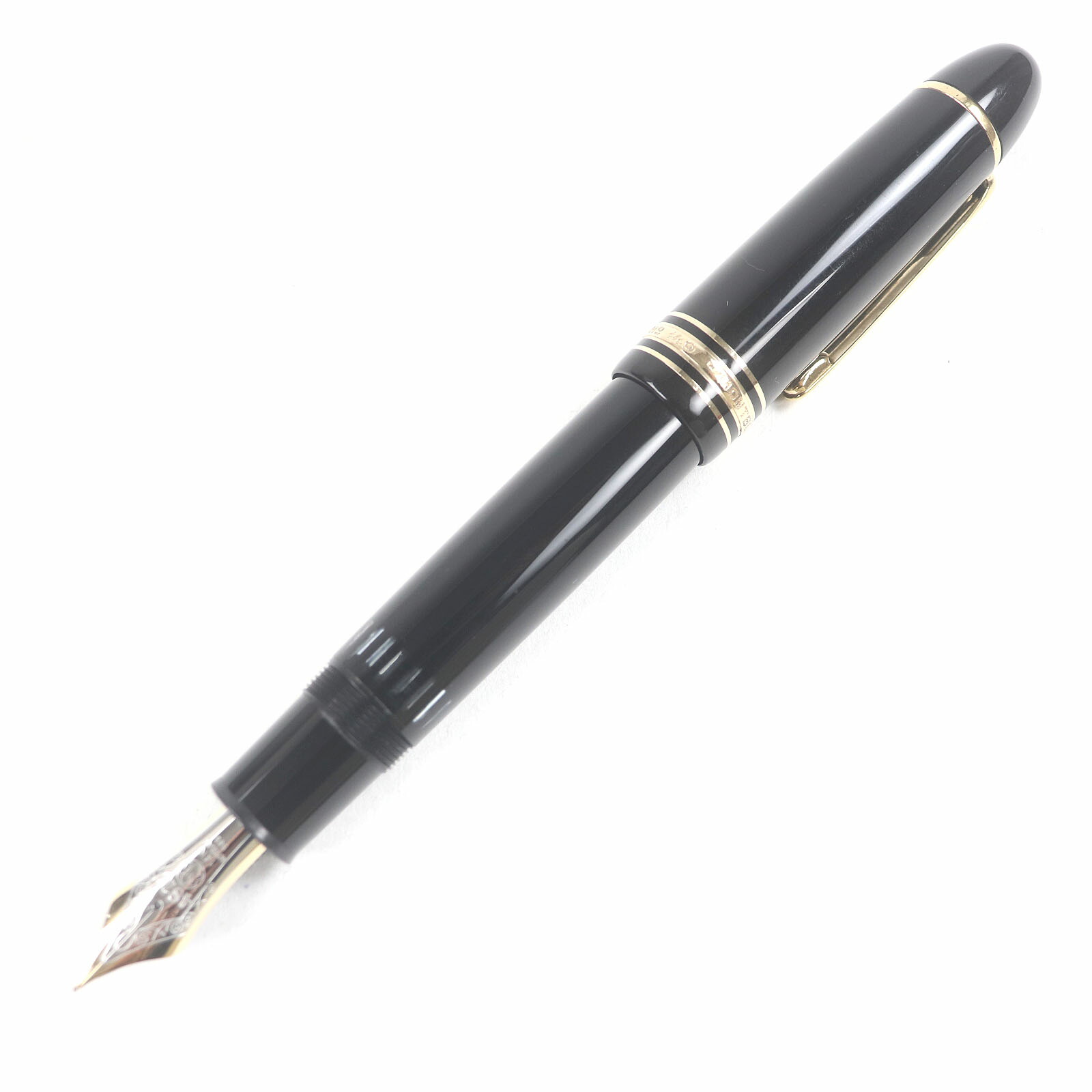 美品□MONTBLANC モンブラン マイスターシュテュック 149 書き込み先14K Fニブ 旗がしら式 筆 黒いこと ゴールド ＦＲＧ製 メンズ【中古】
