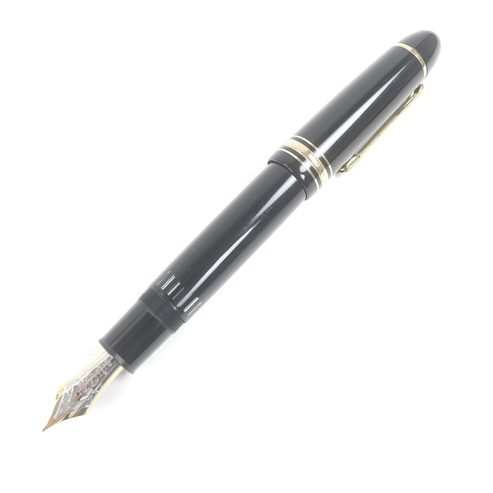 美品□MONTBLANC モンブラン マイスターシュテュック 149 書き込み先18K Mニブ 旗がしら式 筆 黒いこと ゴールド ＦＲＧ製 メンズ【中古】