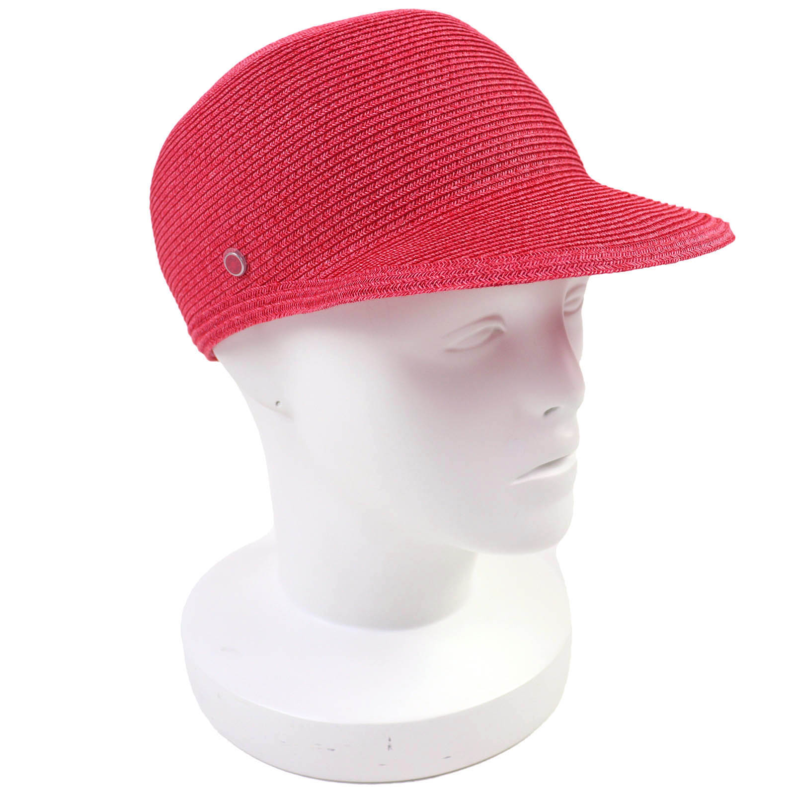 未使用品△HERMES エルメス 221035N エマキャップ GERANIUM/ROSE/ORANGE クルードセル ペーパー 帽子 58 イタリア製 正規品 レディース【中古】