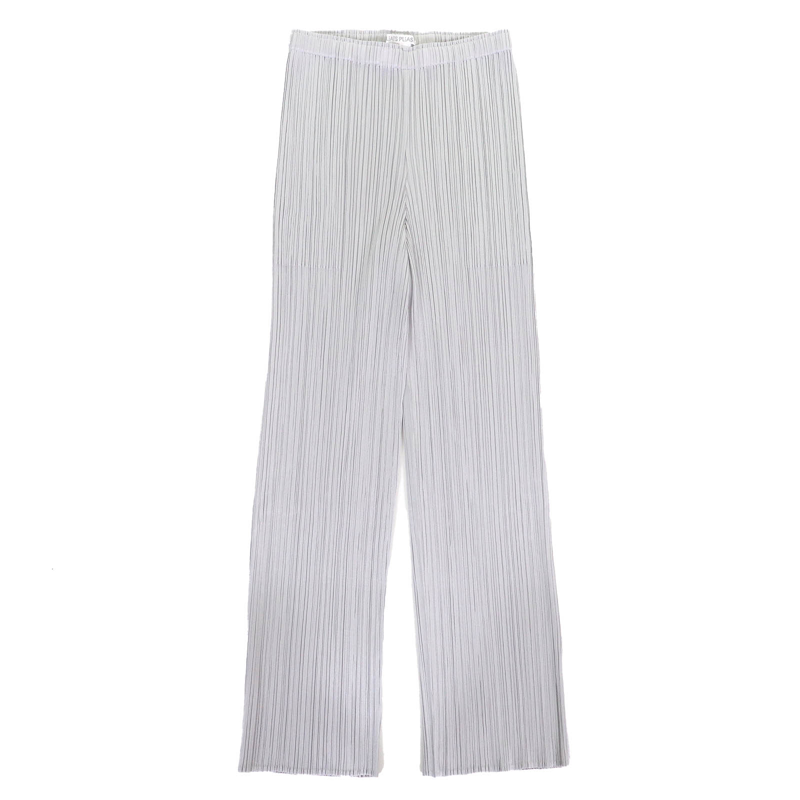 極美品△PLEATS PLEASE プリーツプリーズ イッセイミヤケ PP55-JF111 九分丈 パンツ シンプルデザイン ライトグレー 0 日本製 正規品 レディース【中古】