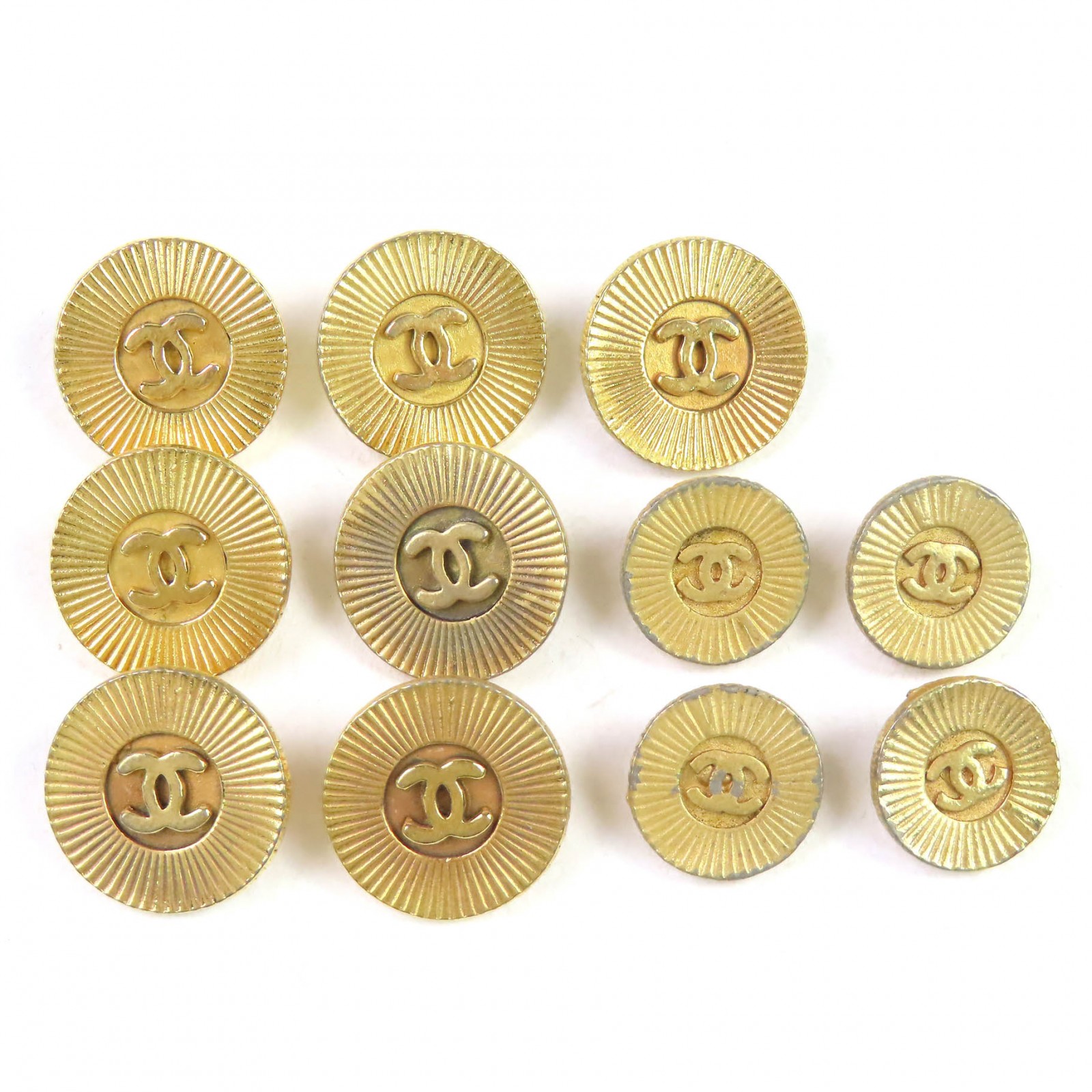 良品△CHANEL シャネル ココマーク 金ボタン 大7個 小4個 合計11個セット ゴールド レディース【中古】