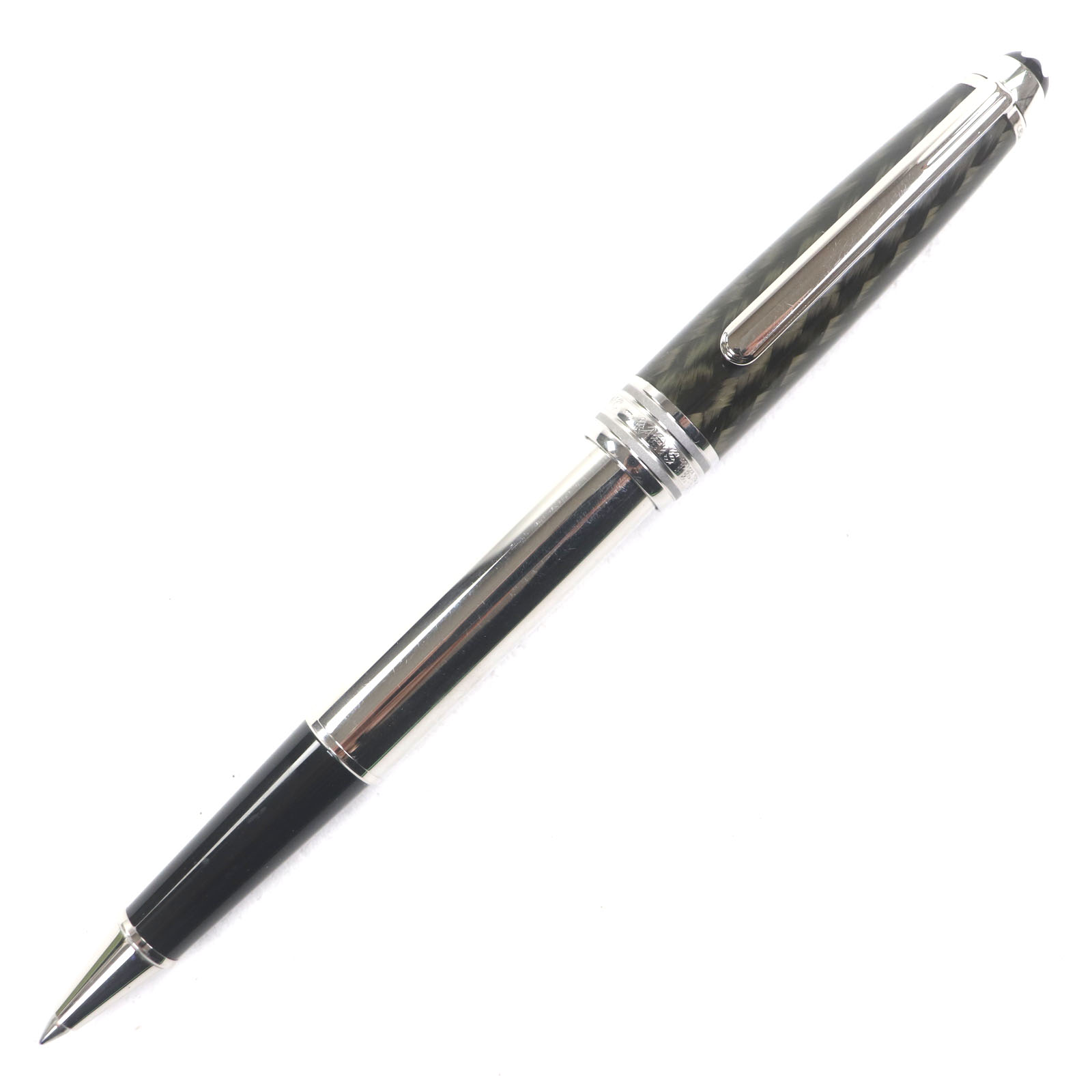 美品▼MONTBLANC モンブラン マイスターシュテュック ソリ尾っぽ 炭素スチール写真 古典派音楽 163 白いことはやりっ児 旗がしら式 ボールペン しろがね色 ＦＲＧ製 メンズ 書きあらわす突きとめる済み【中古】