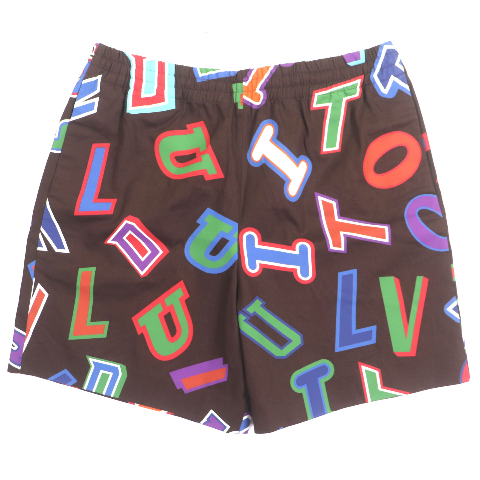 未使用品▼LOUIS VUITTON NBA ルイヴィトン NBA 21AW バスケットボール レターズショーツ ハーフパンツ ショートパンツ ダークブラウン XL イタリア製 正規品 メンズ【中古】 38,610円