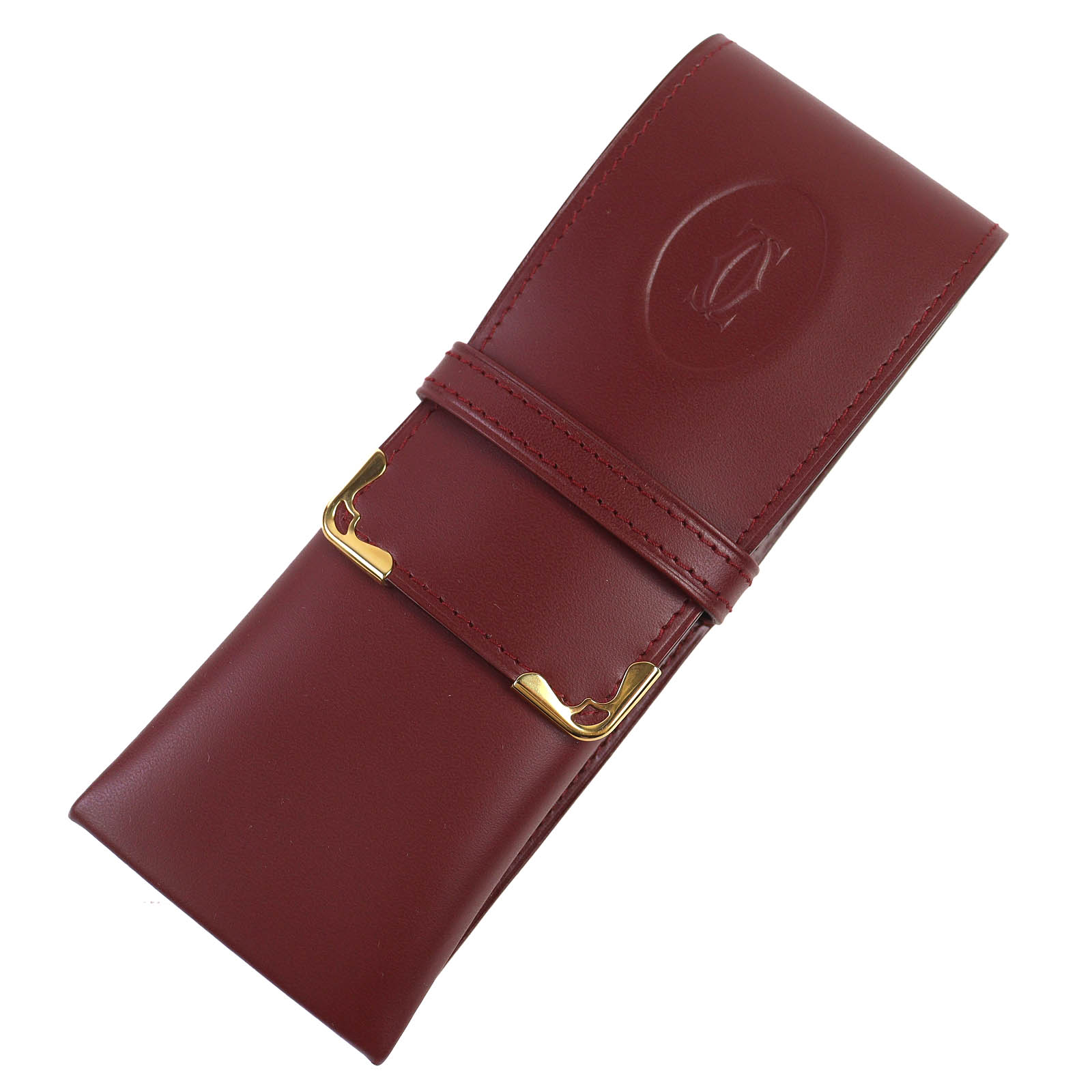 楽天市場】カルティエ マスト ペンケース 型押し レザー ボルドー 革製