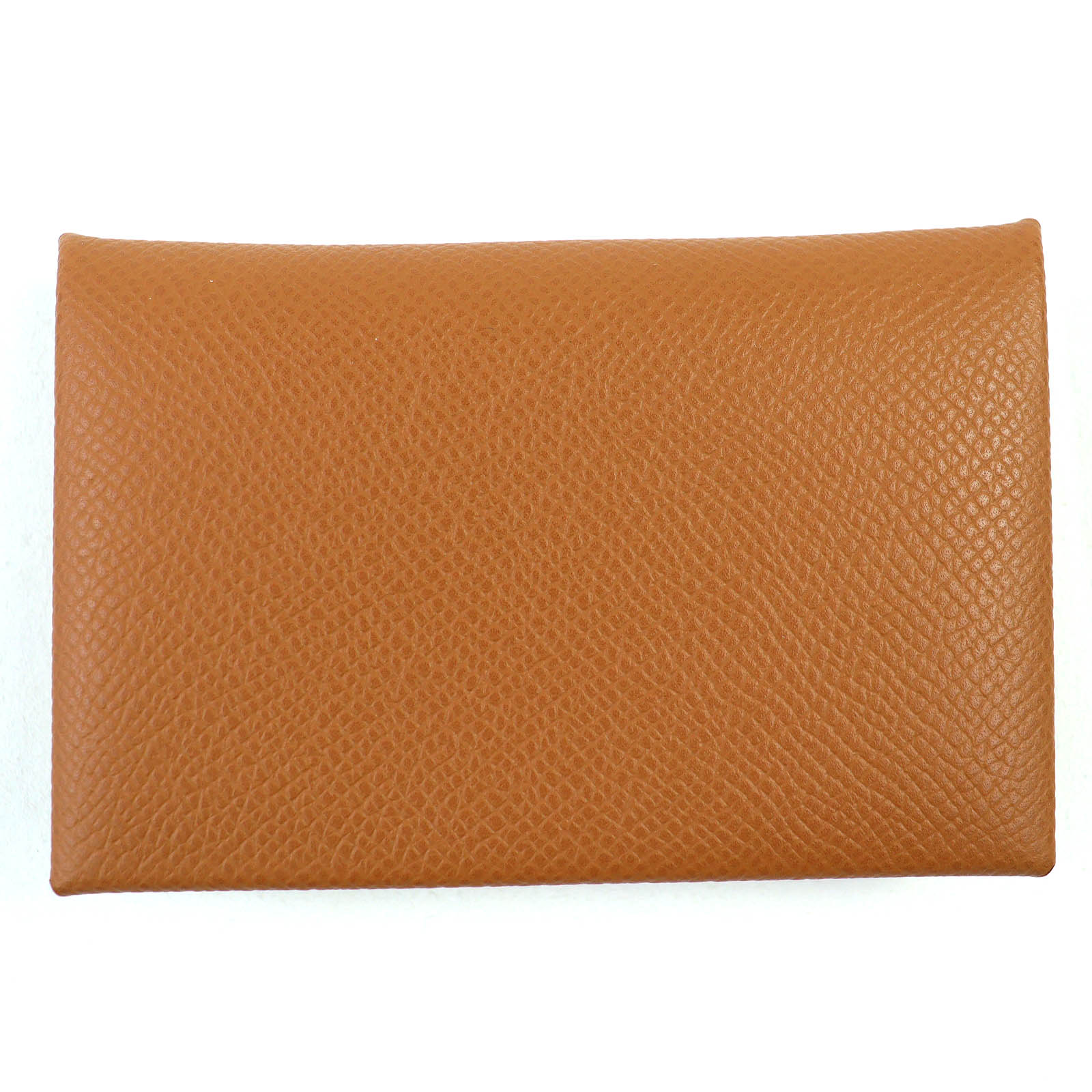 未当てはめる品△HERMES エルメス カルヴィ ヴォーエプソン ゴールド しろがね色金具 名刺入れ 歌留多入れもの W目じるし 箱付き添い人 フランス共和国製 レディース【中古】