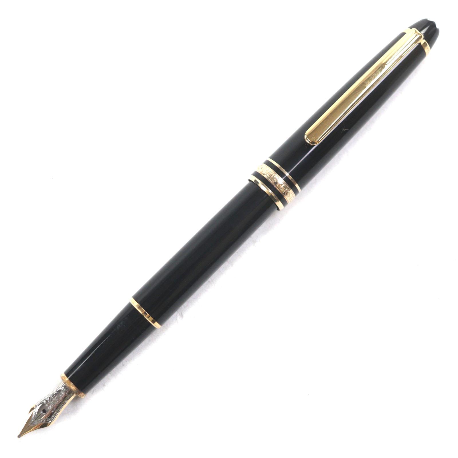 良品▼MONTBLANC モンブラン マイスターシュテュック 古典派音楽 書き込み先14K Mニブ 白いことはやりっ子 筆 黒いこと ゴールド ＦＲＧ製 メンズ【中古】