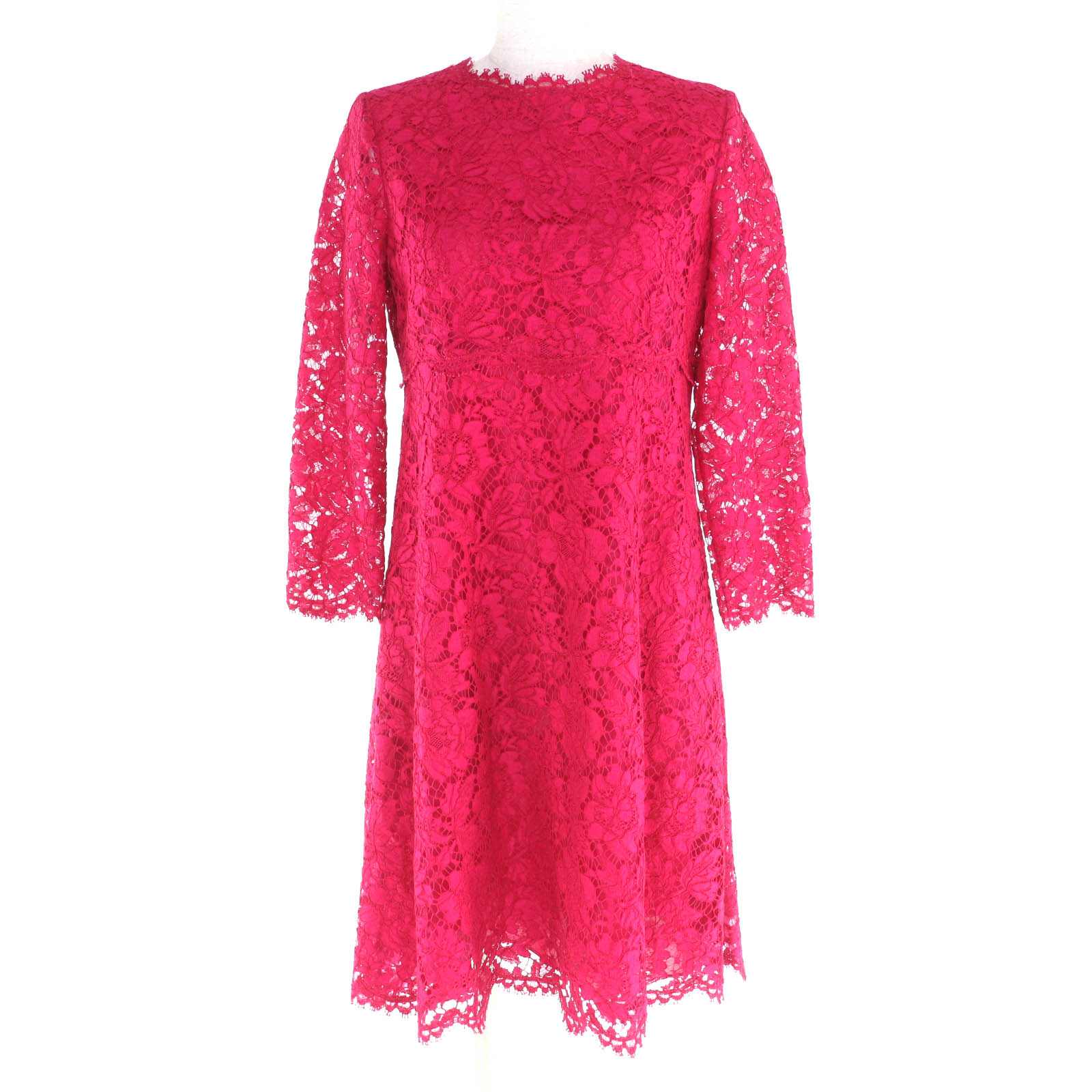 極美品★VALENTINO ヴァレンティノ JB3VA3Q51EC LAMOUR 総レース 長袖 ワンピース ピンク 42 イタリア製 正規品 レディース【中古】｜衣類＆ブランドリサイクル GREEN