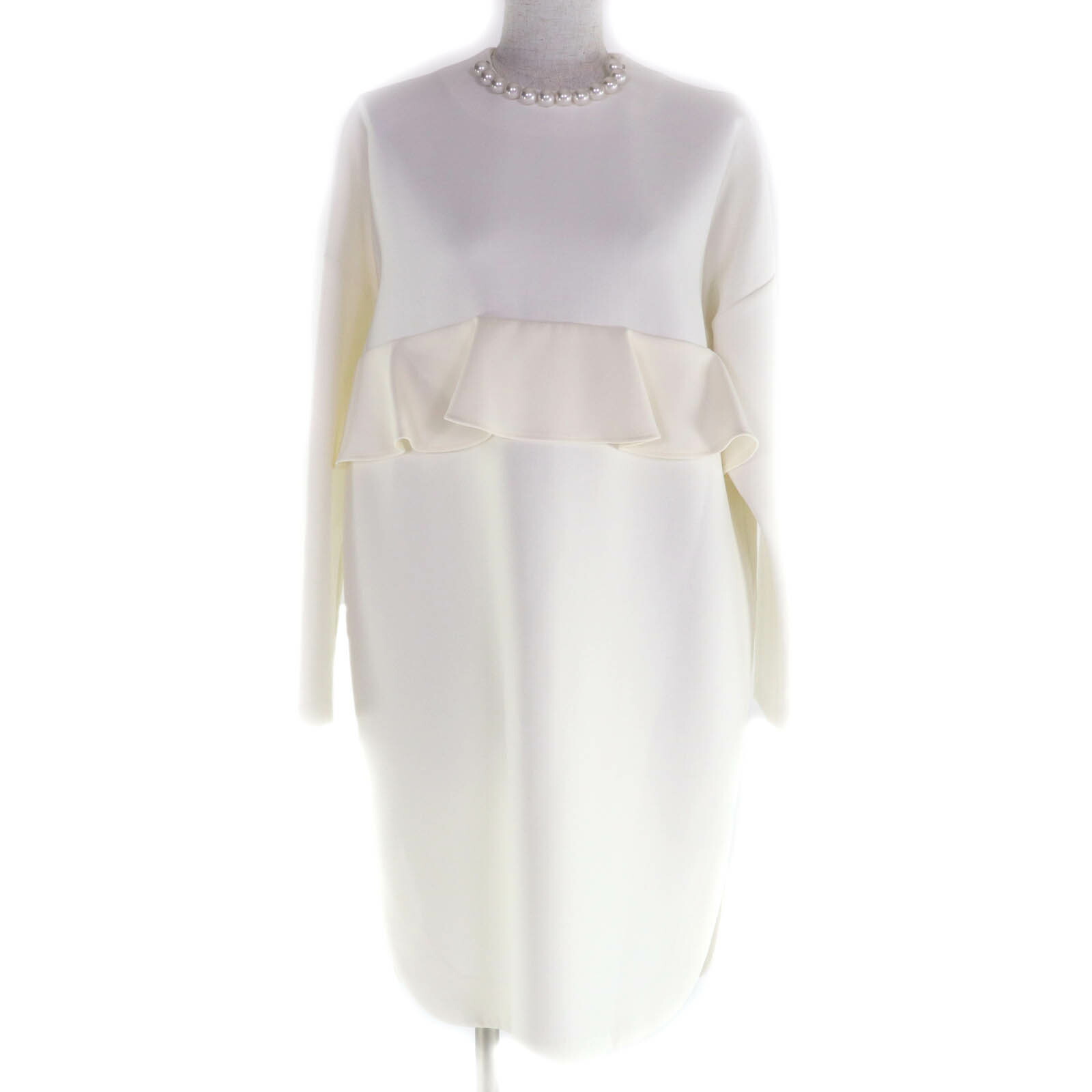 極美品 ヨーコチャン ノースリーブロングワンピース ウールシルク 36 極美品 ヨーコチャン ノースリーブロングワンピース ウールシルク 36