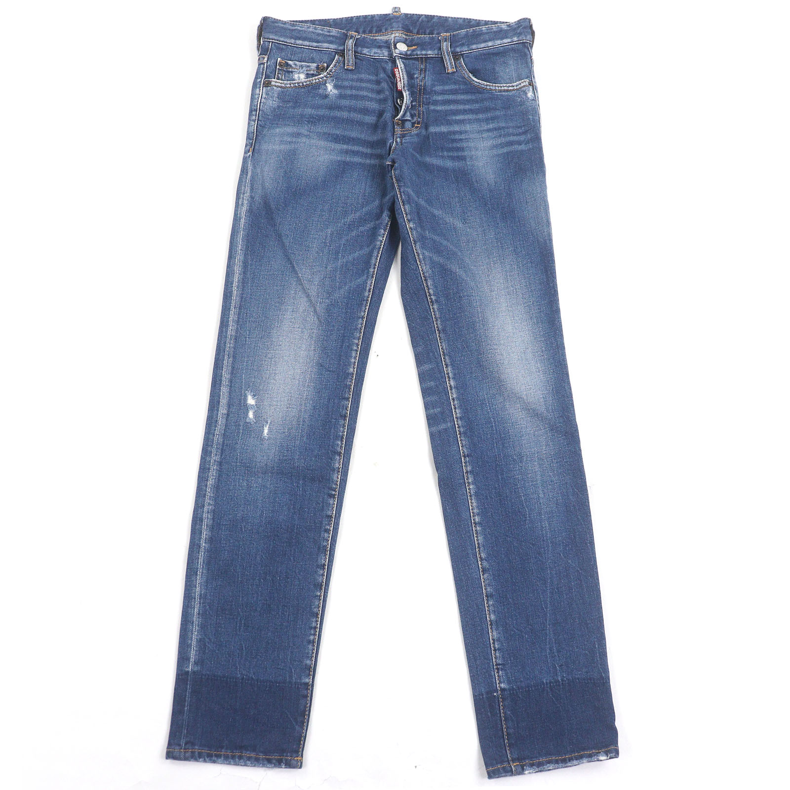 【ドンドン見直し】美品□DSQUARED2 ディースクエアード S71LB0642 ダメージ加工 クラッシュデニム デニムパンツ インディゴブルー 44 イタリア製 正規品 メンズ【中古】