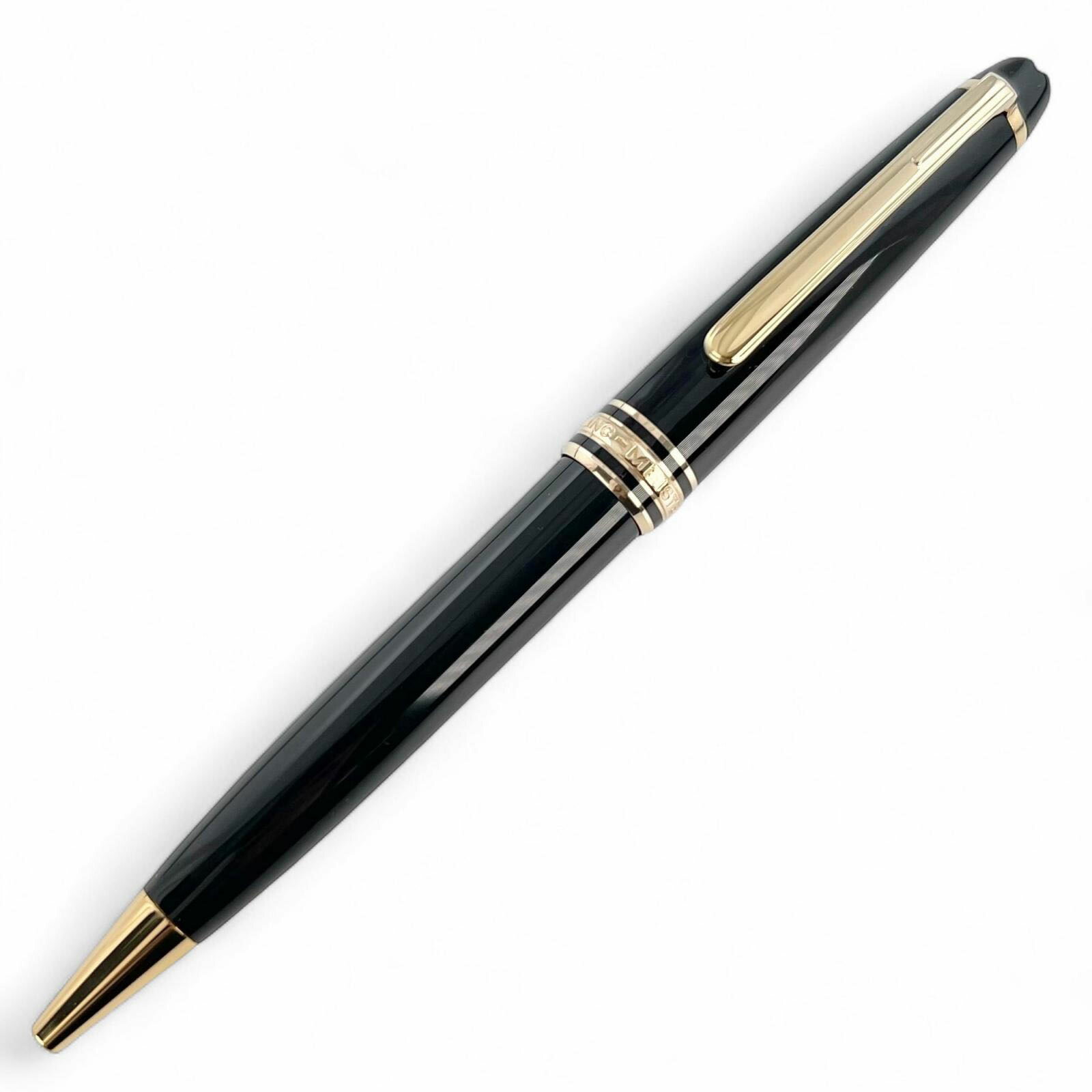 美品▲MONTBLANC モンブラン マイスターシュテュック クラシック ツイスト式 レジン ボールペン ブラック ゴールド 箱・ケース付き ドイツ製 メンズ 筆記確認済み【中古】 20,625円