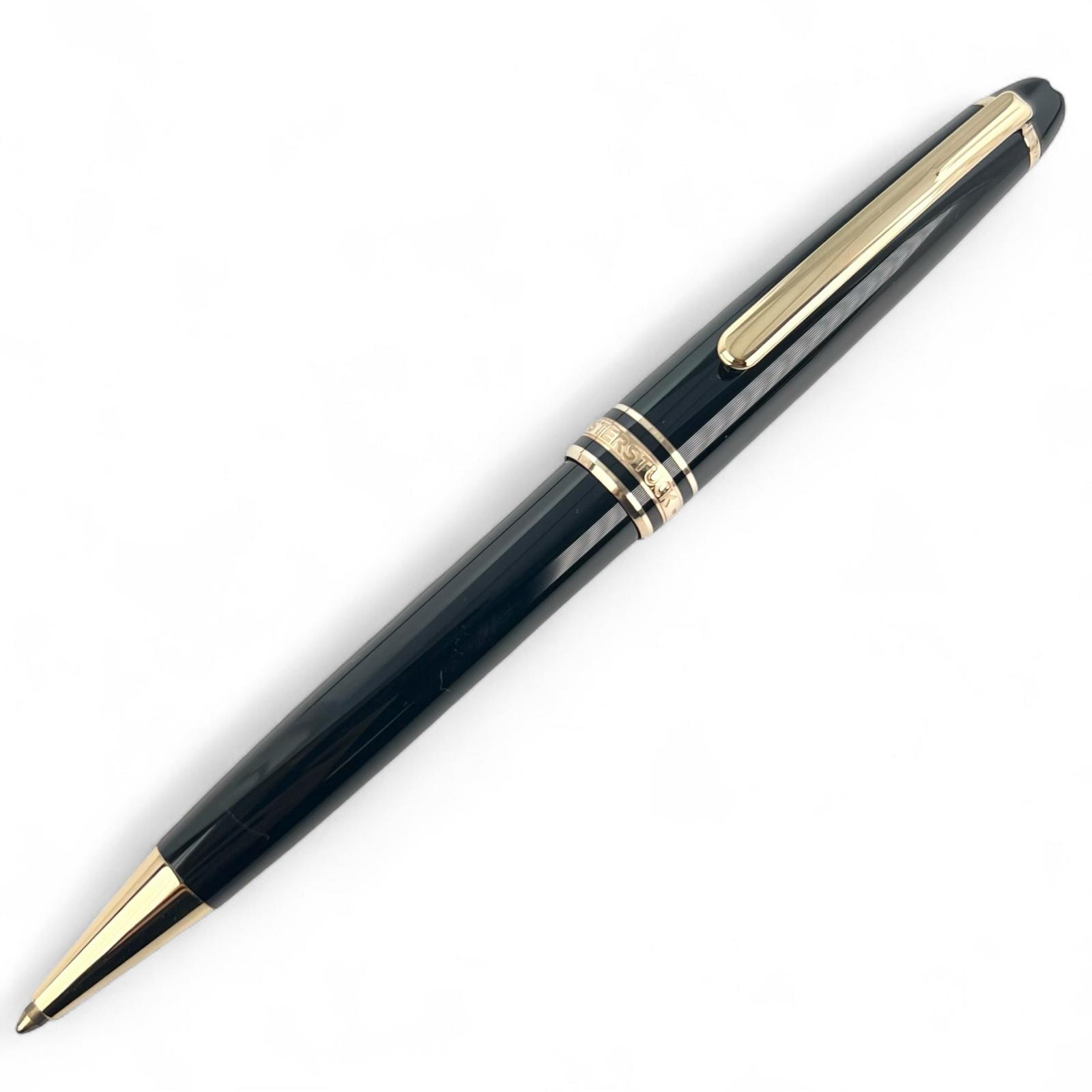 極美品▲MONTBLANC モンブラン マイスターシュテュック クラシック ツイスト式 ボールペン ブラック ゴールド ケース付き ドイツ製 メンズ 筆記確認済み【中古】